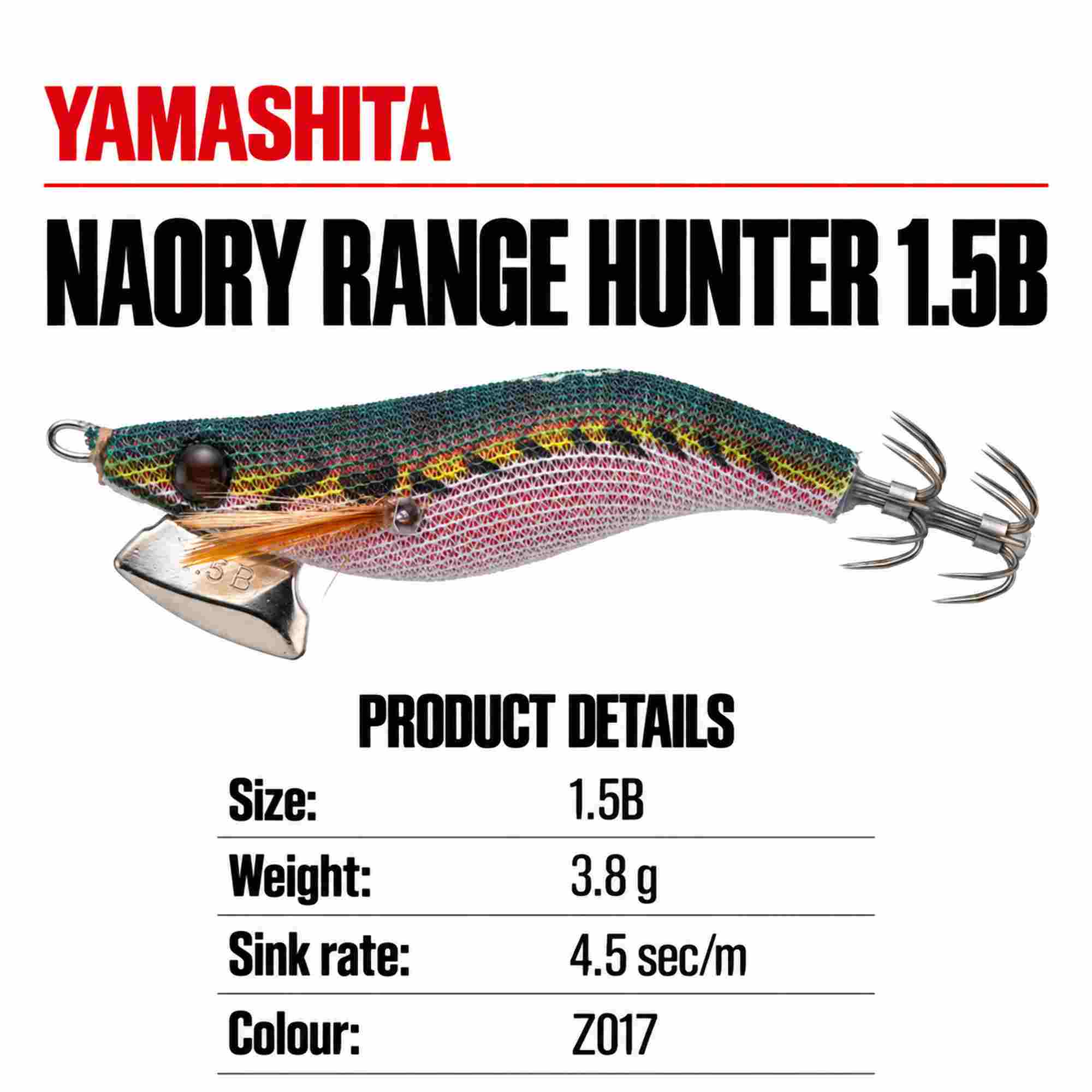Yamashita Naory Range Squid Jig 1.5B-3.8 grams-4.5 sec per m Z017 (6185)