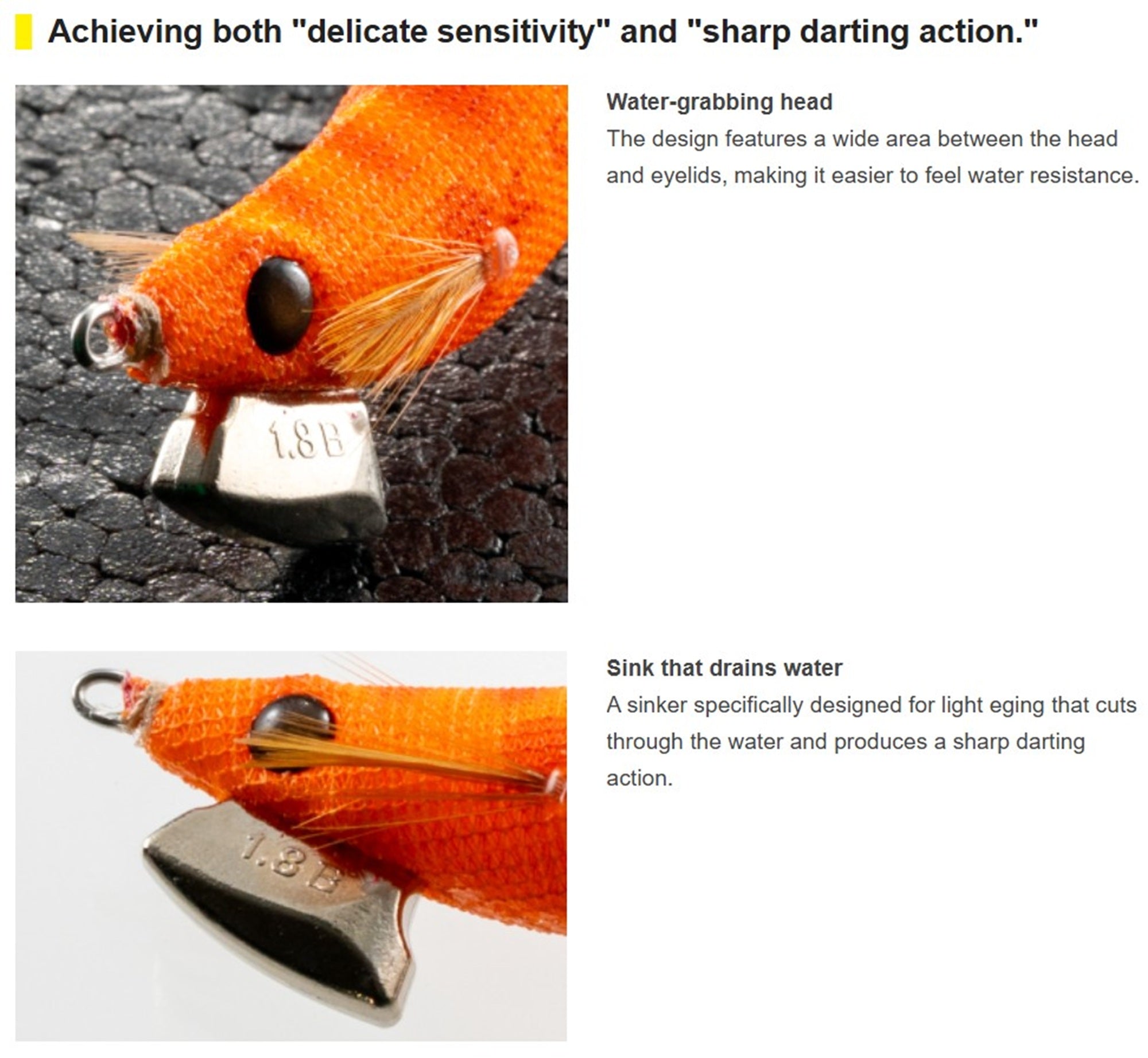 Yamashita Naory Range Squid Jig 2.3B-10 grams-2.5 sec per m 015 (2339)