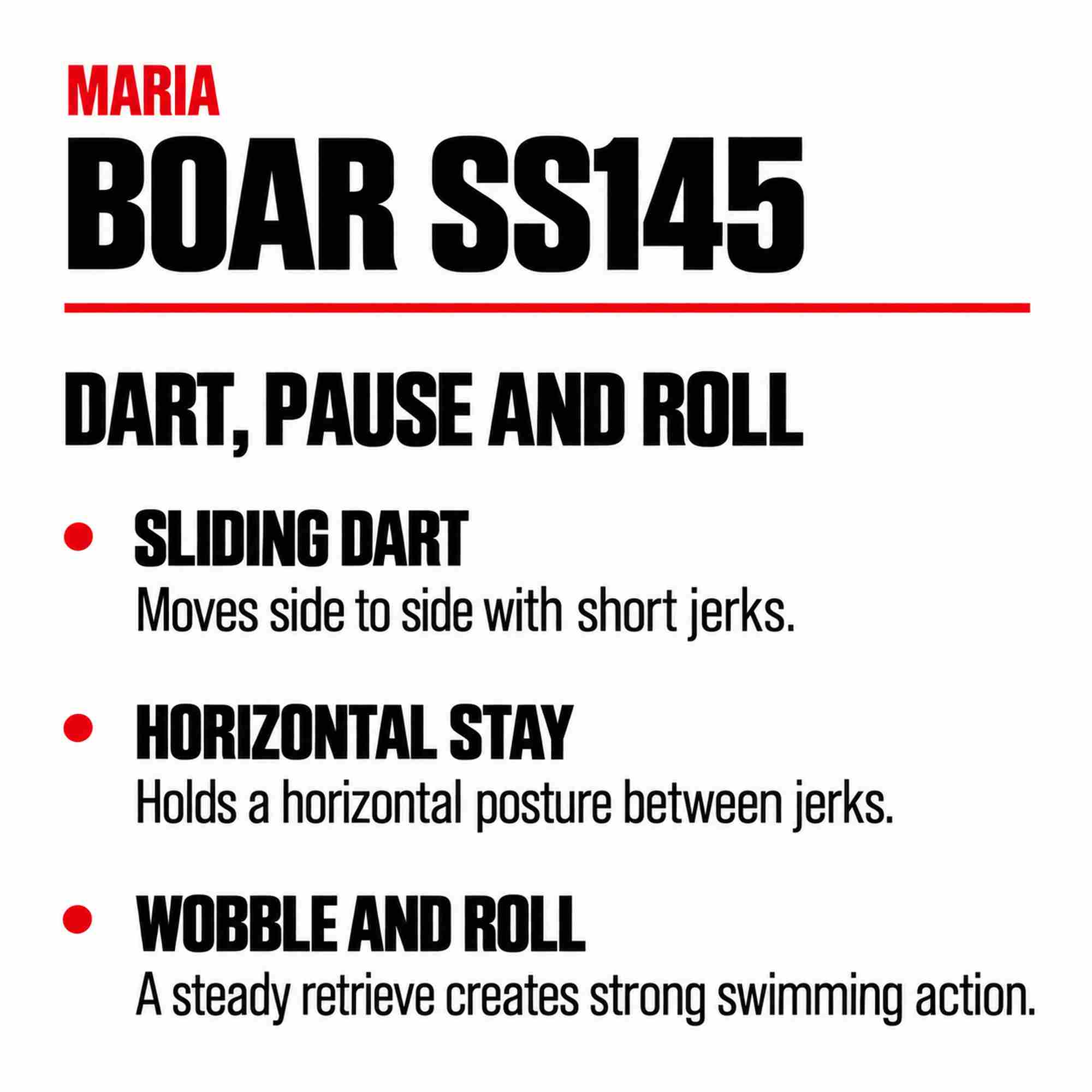 Maria Boar SS145 Jerking Minnow 50 grams Sinking Lure 005 (7624)