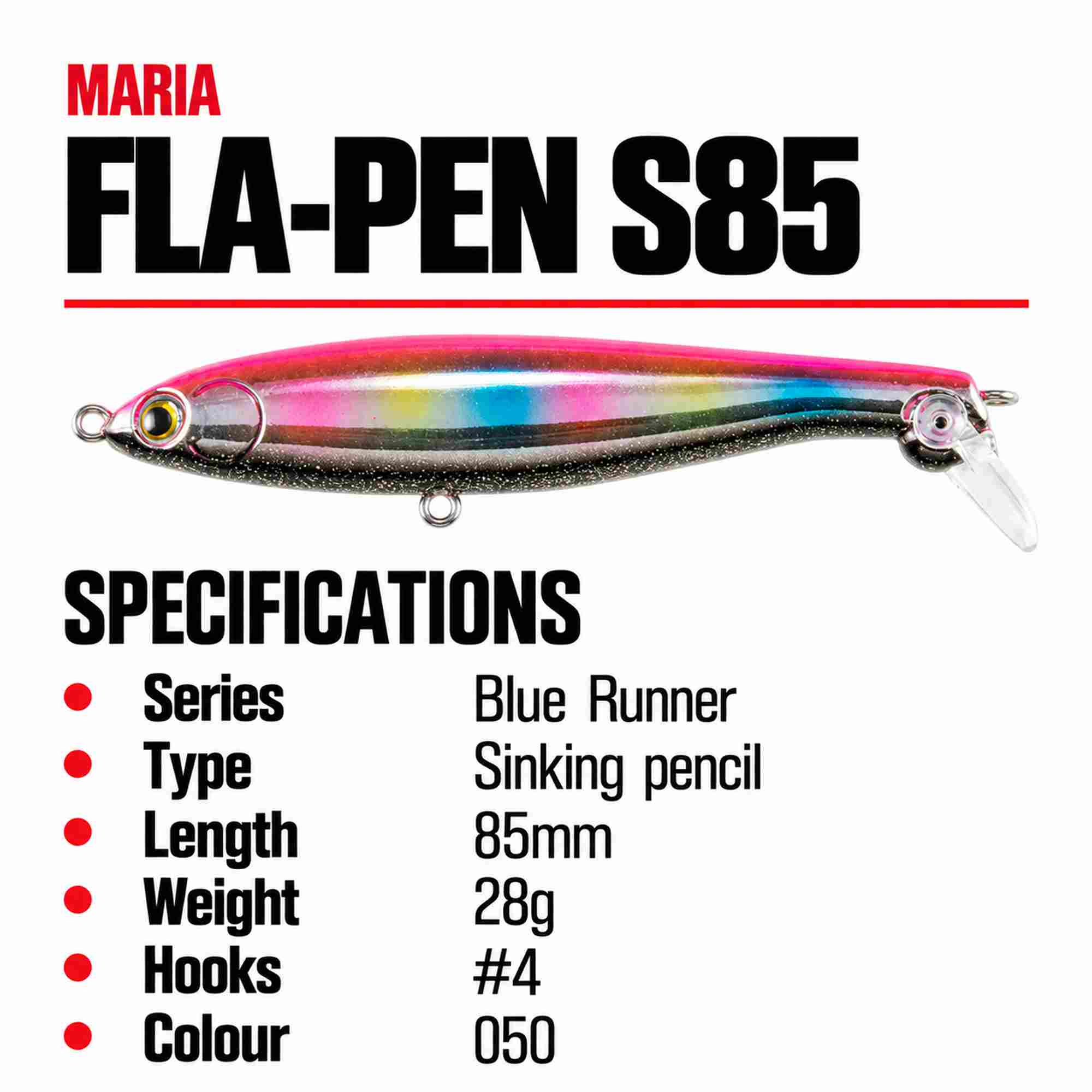 Maria Fla Pen S85 28 grams Sinking Lure 050 (1614)