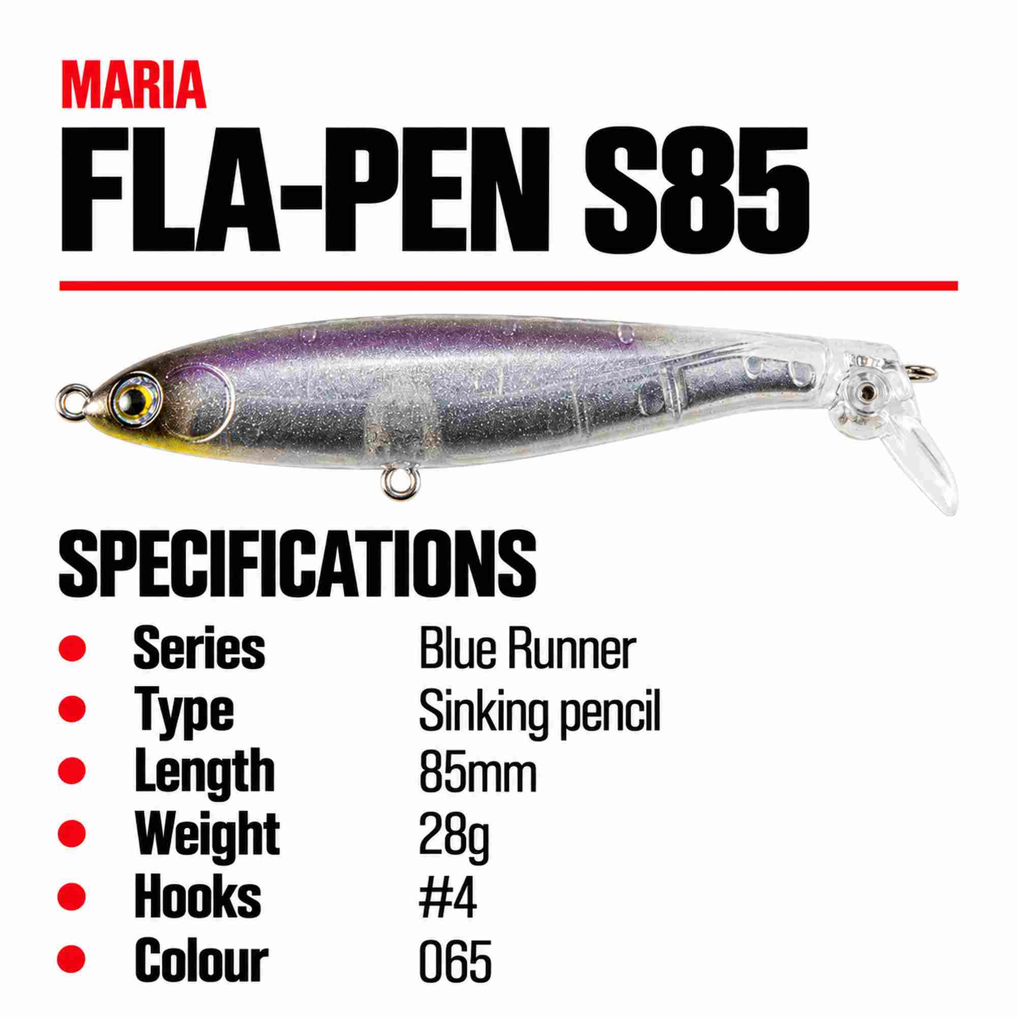 Maria Fla Pen S85 28 grams Sinking Lure 065 (1621)