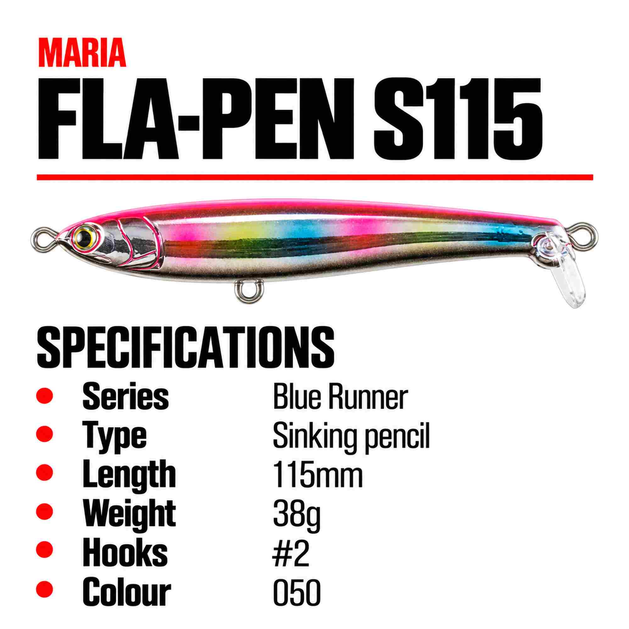 Maria Fla Pen S115 38 grams Sinking Lure 050 (1652)