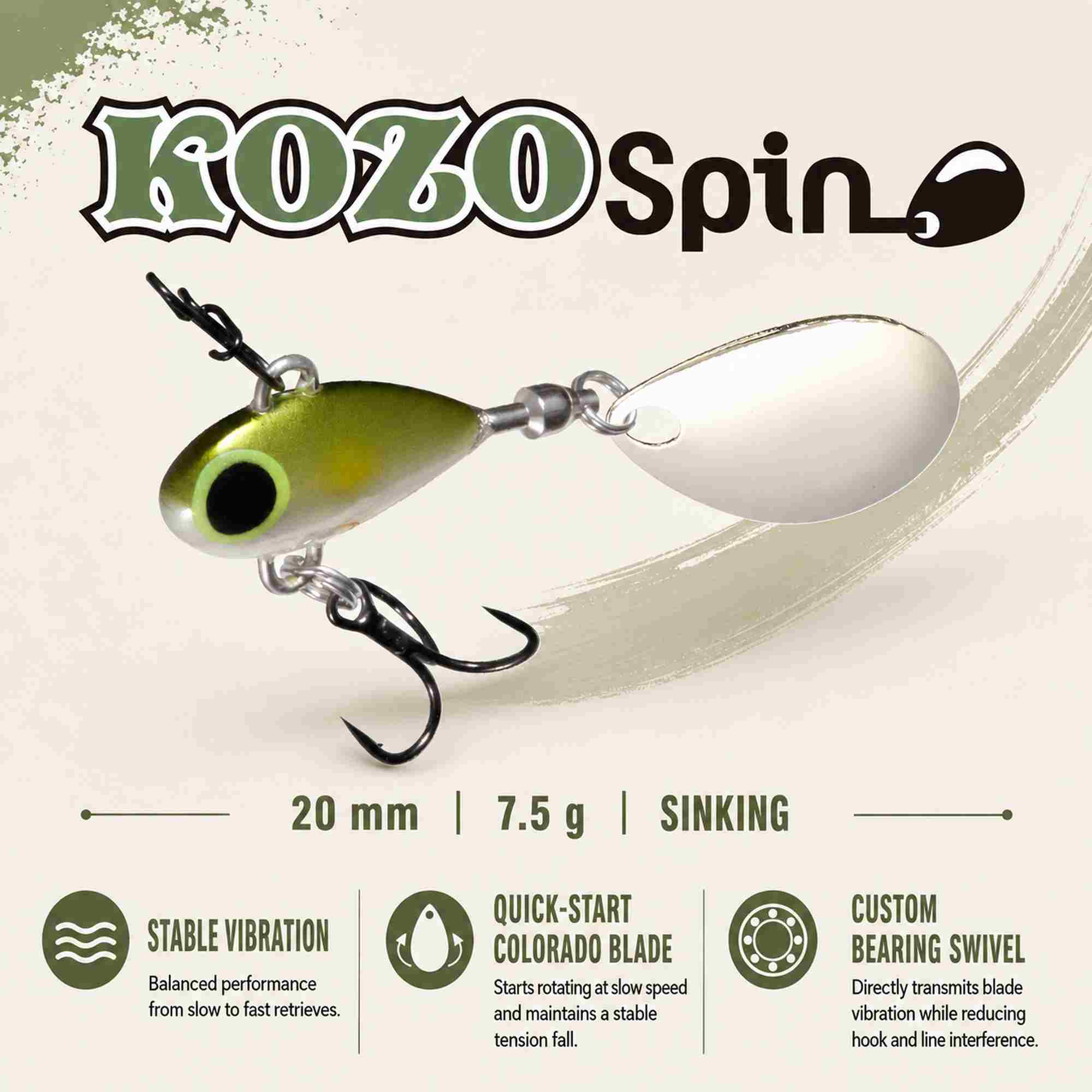 Viva Comoran Kozo Spin 20 mm 7.5 grams Sinking Lure 185N (2228)