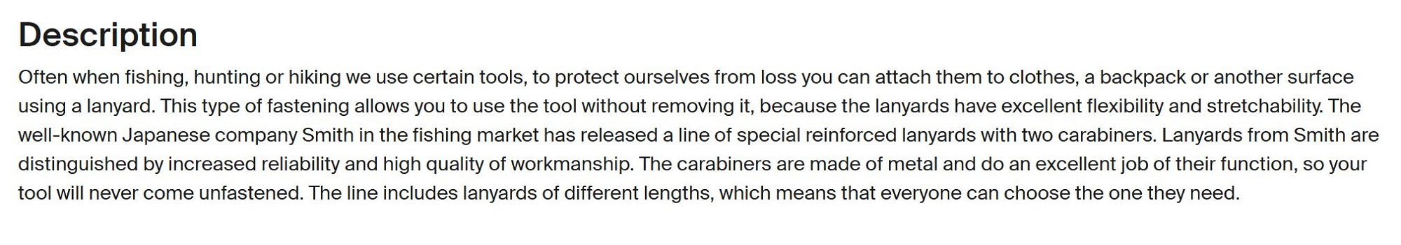 Smith SC262 Spiral Cord Safety 260mm (1575)