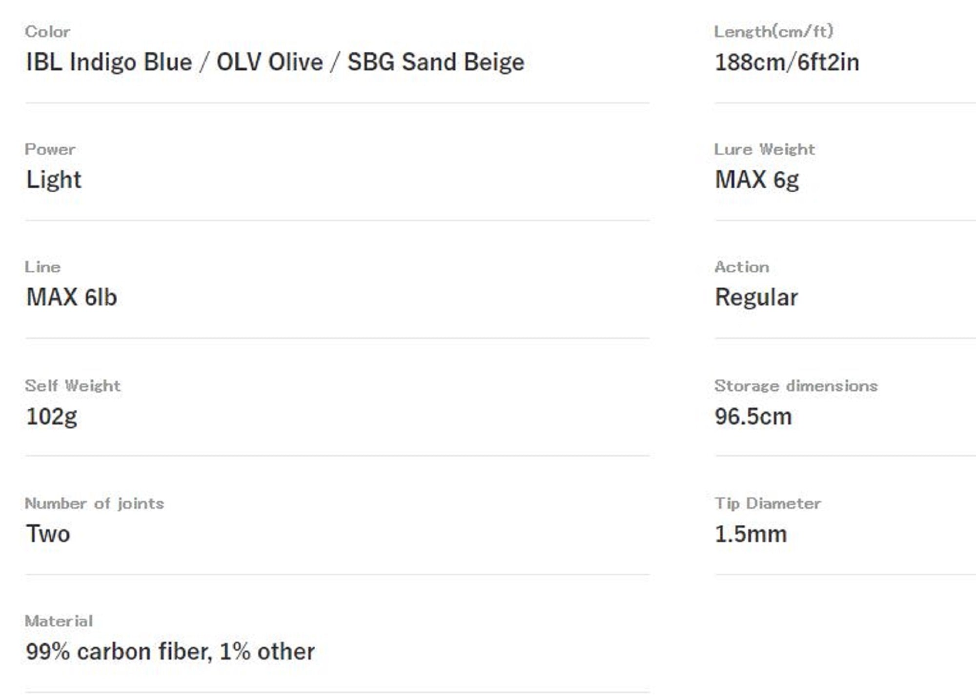 Jackson Rod Spinning Trout Signal TRSS-62L IBL (3555)