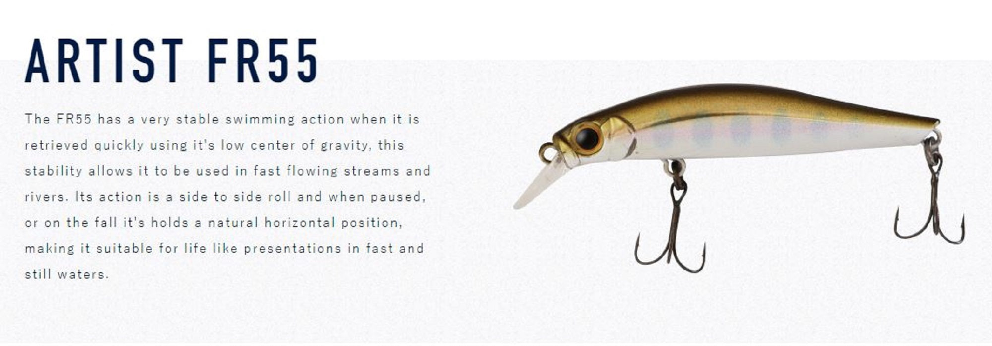 Jackson Artist FR 55 Sinking Minnow Lure SMY (0698)