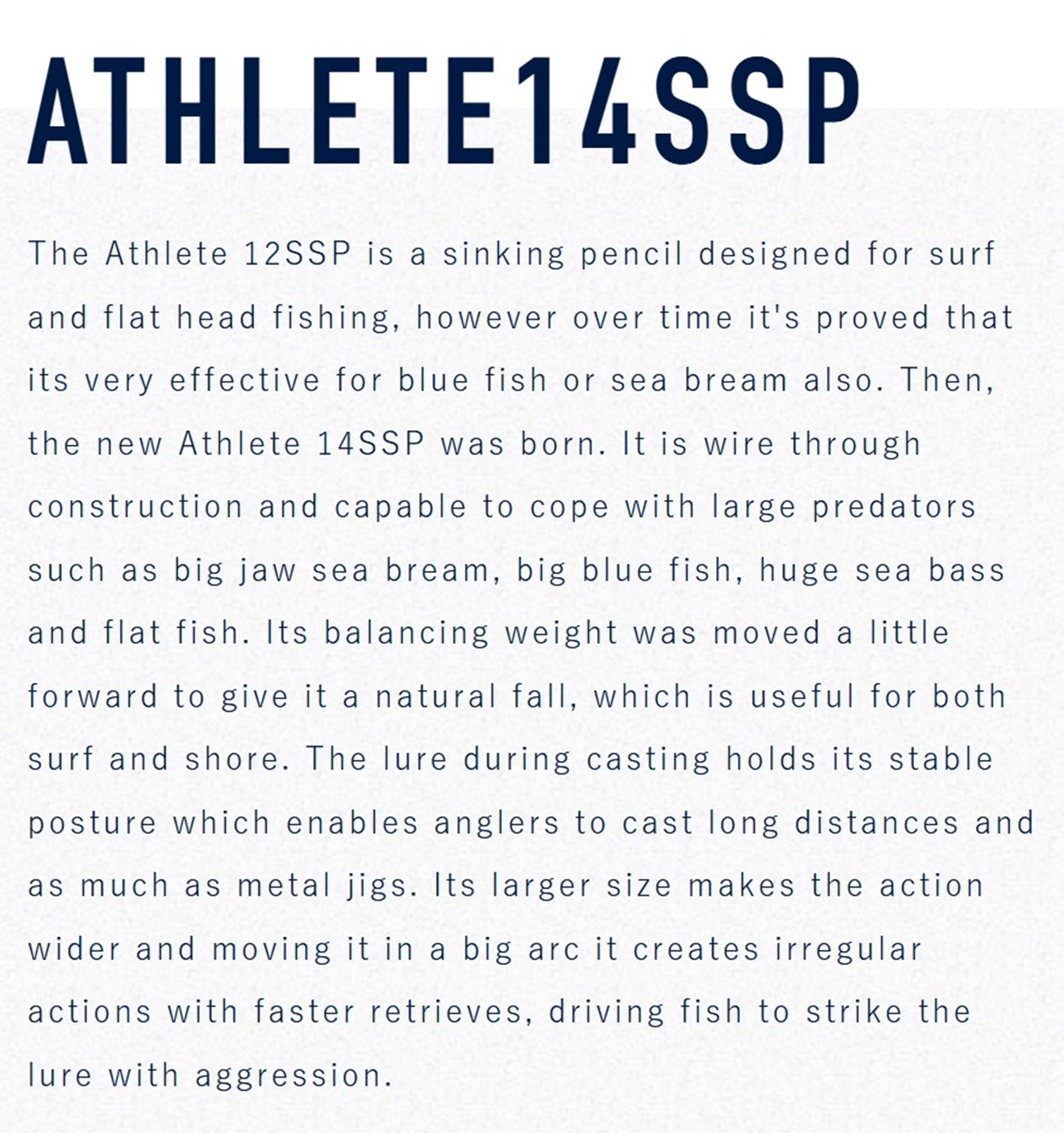 Jackson Athlete 14 SSP Sinking Lure PGD (3170)