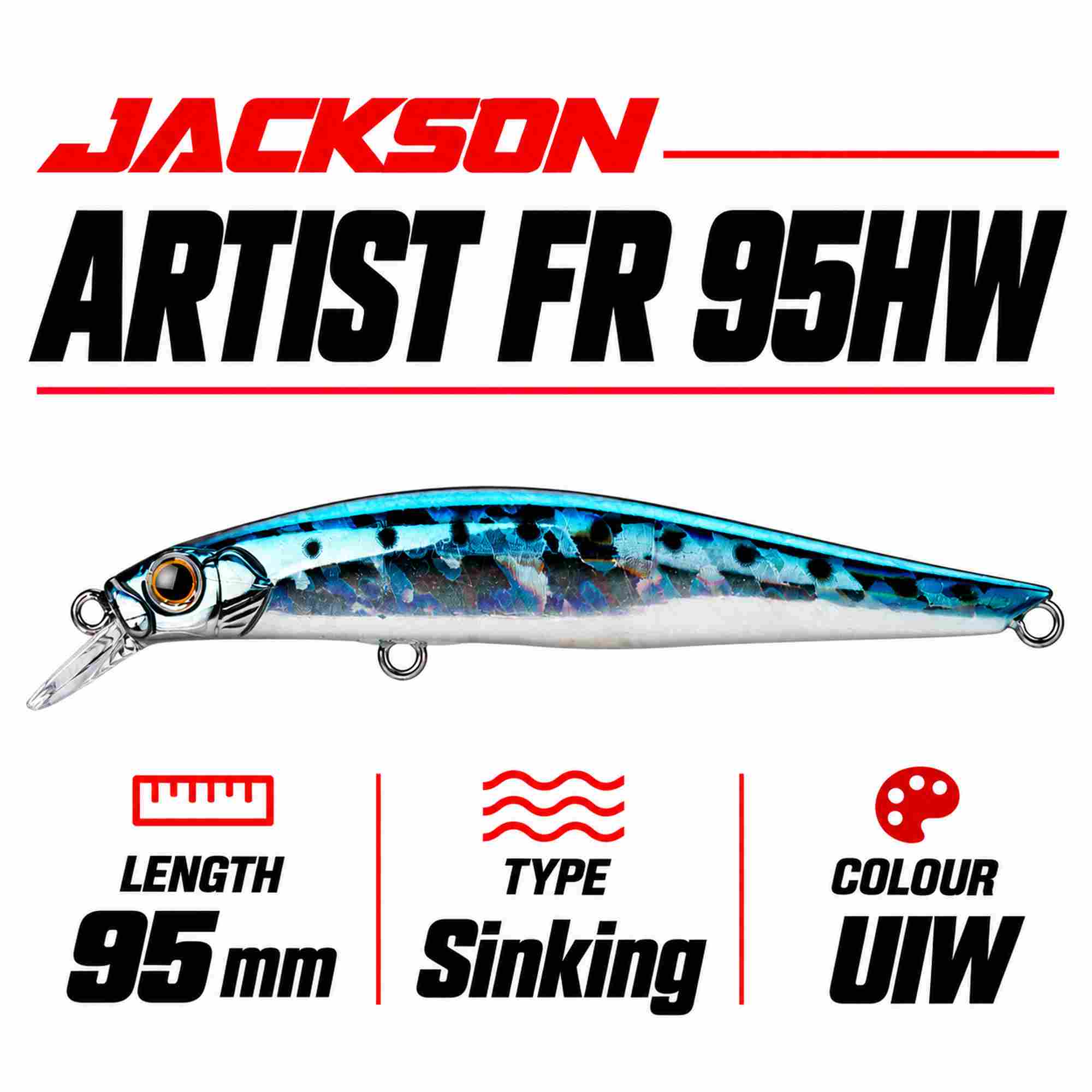 Jackson Artist FR 95HW Sinking Minnow Lure UIW (7864)