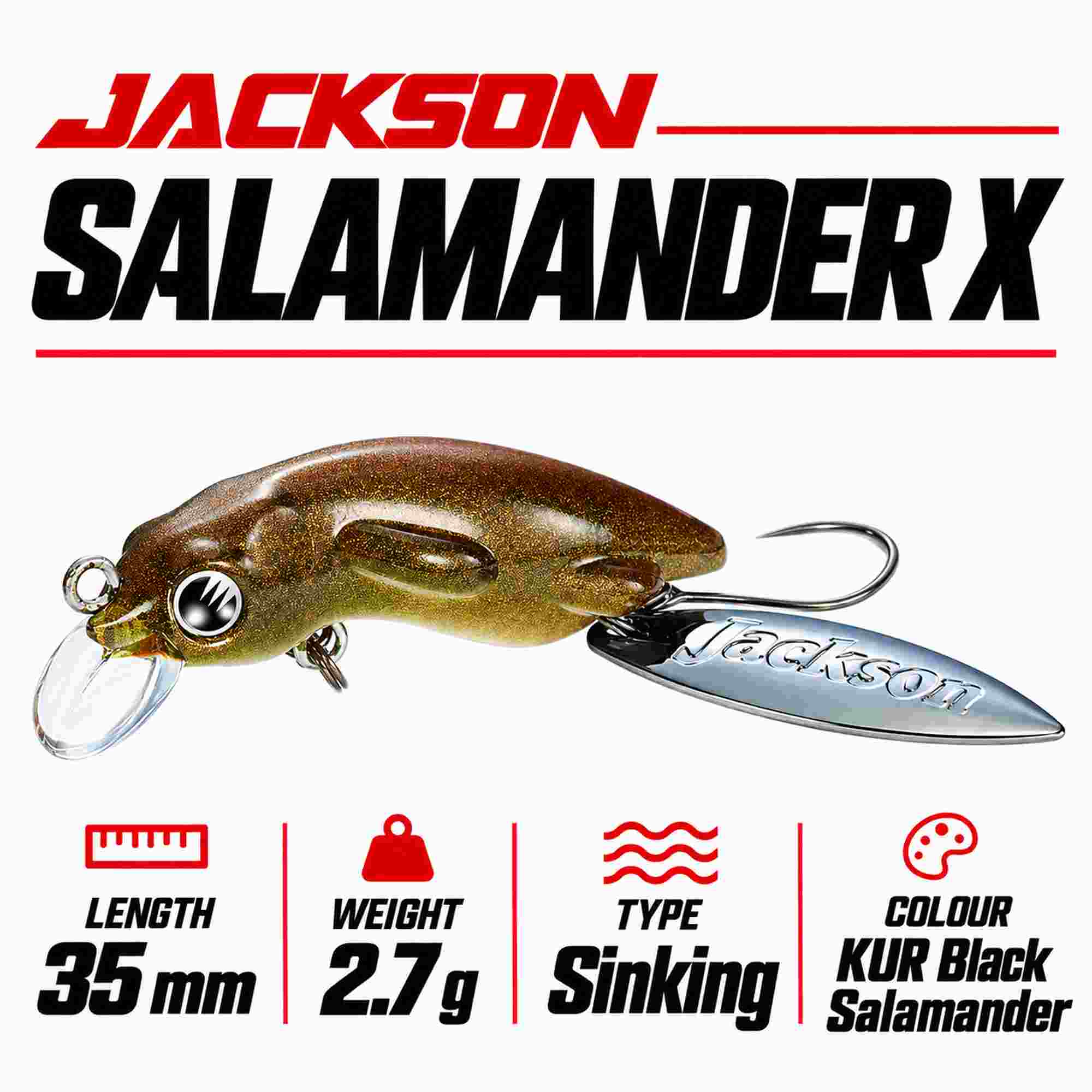 Jackson Salamander X 35mm 2.7 grams Sinking Lure KUR (1117)