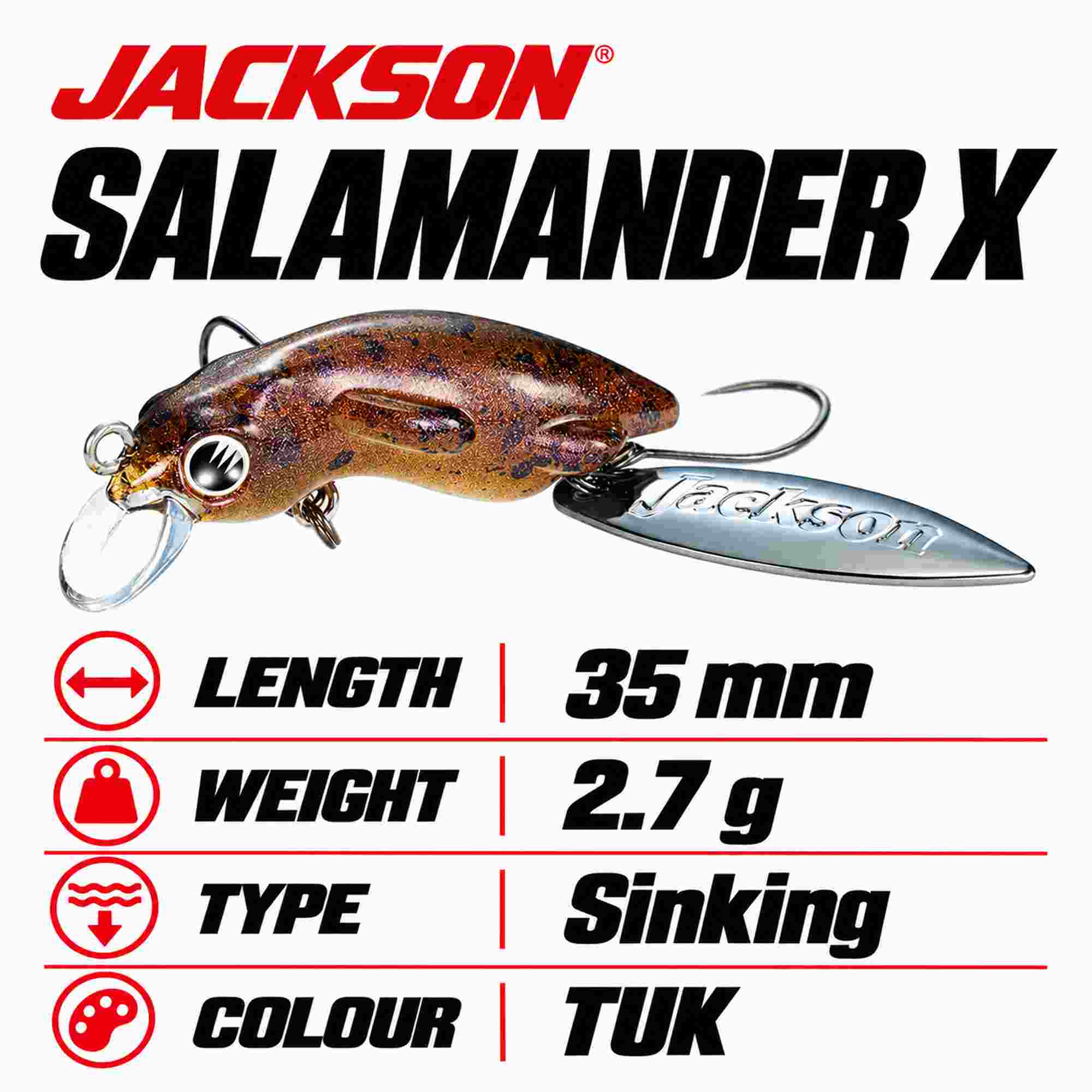 Jackson Salamander X 35mm 2.7 grams Sinking Lure TUK (1148)