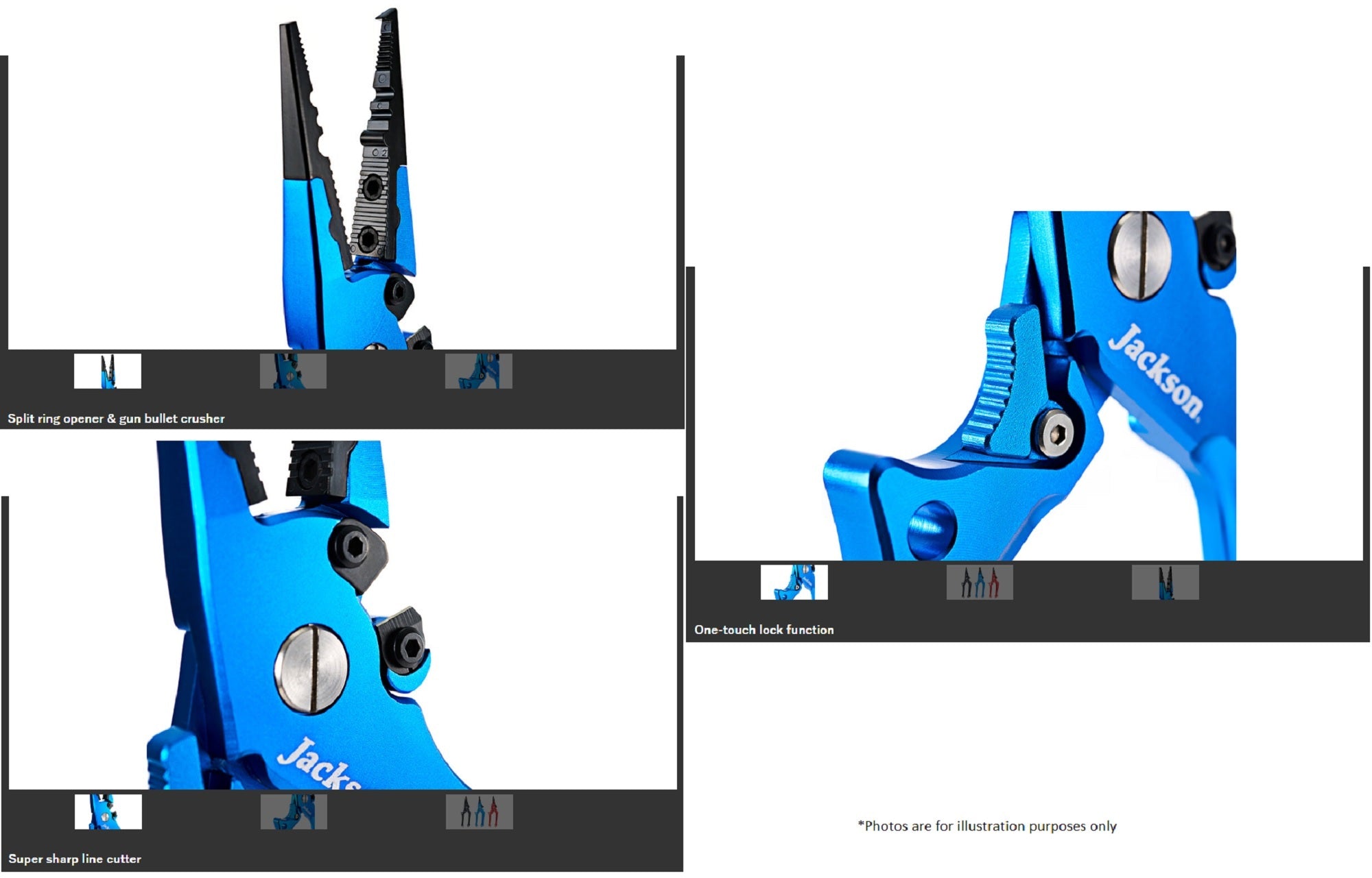 Jackson One Touch Lock Aluminum Pliers Black (2694)