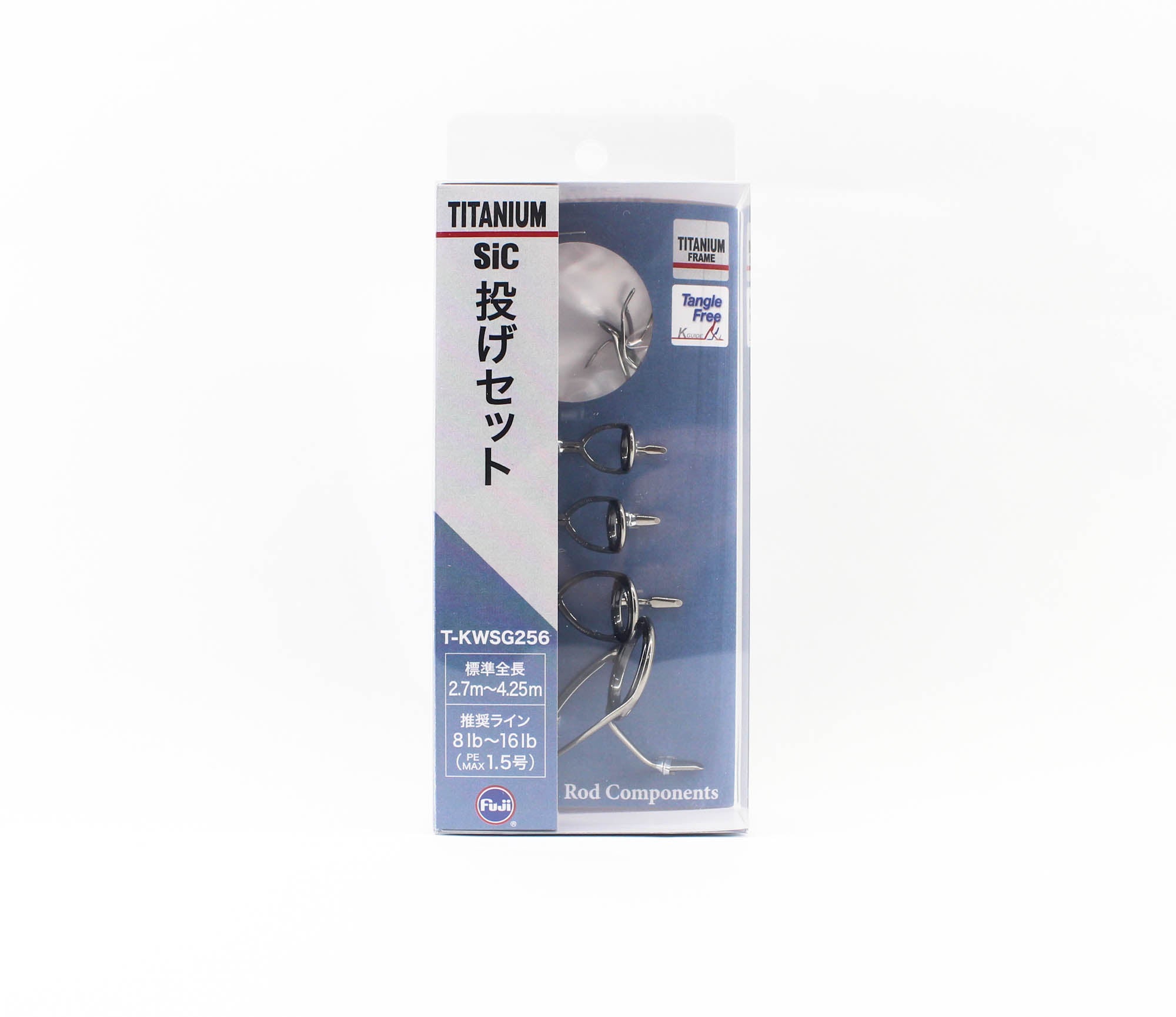 Fuji T-KWSG 256 Rod Guide SIC Titanium Frame Set (8808)