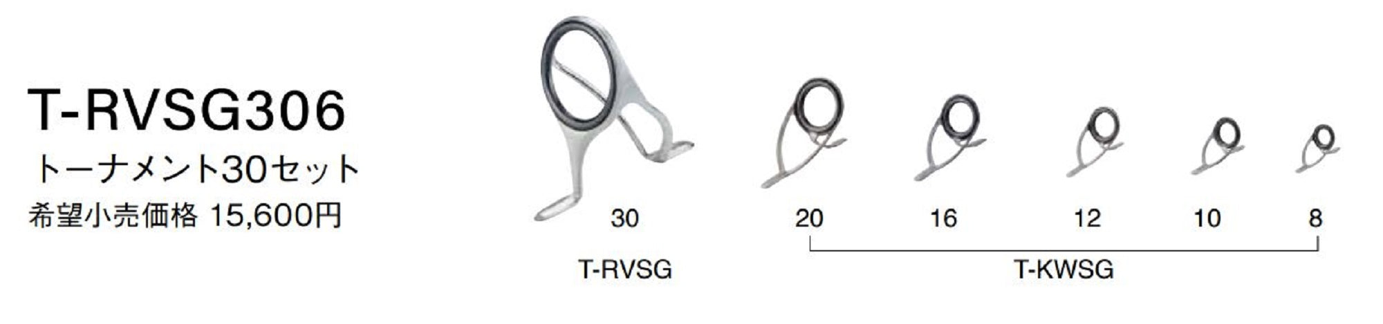 Fuji T-RVSG 306 Rod Guide SIC Titanium Frame Set (8839)