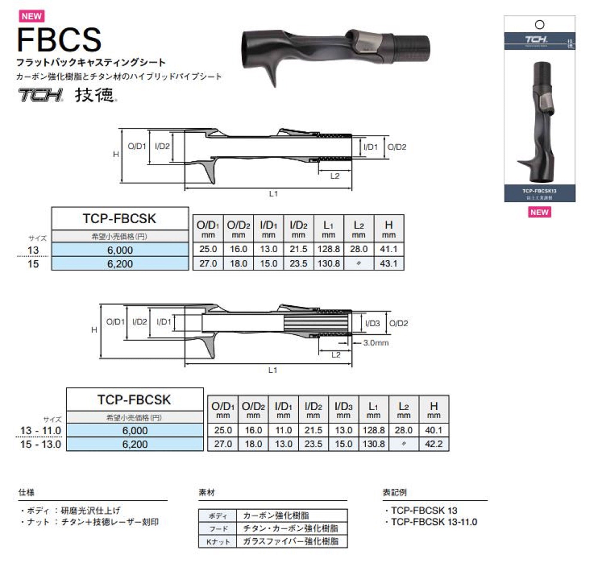 Fuji TCP-FBCSK 15 Reel Seat for Baitcast (8877)
