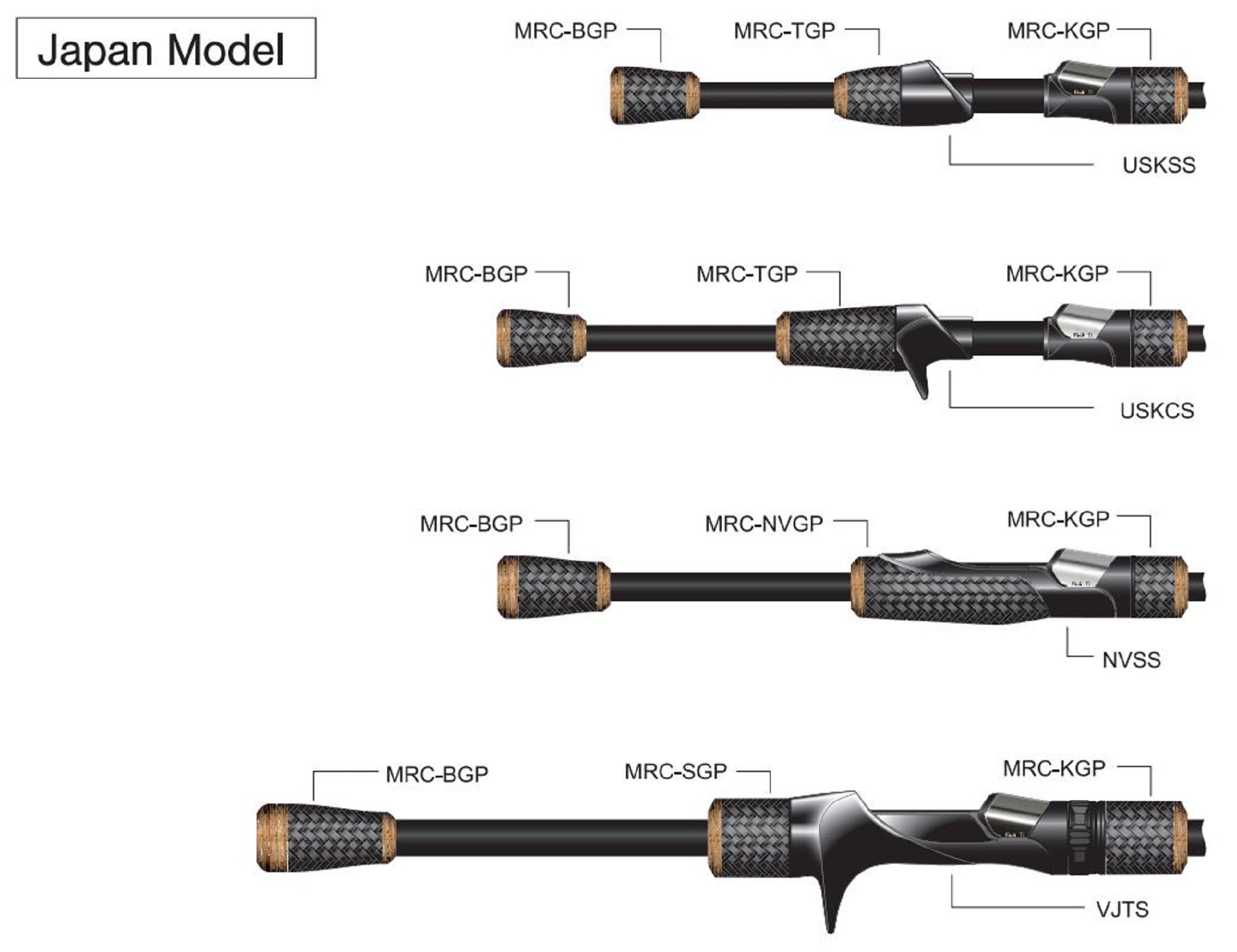 Fuji MRC-SGP Size 30-25 Rubber Cork Neo Carbon Rear Grip x 1 (3130)