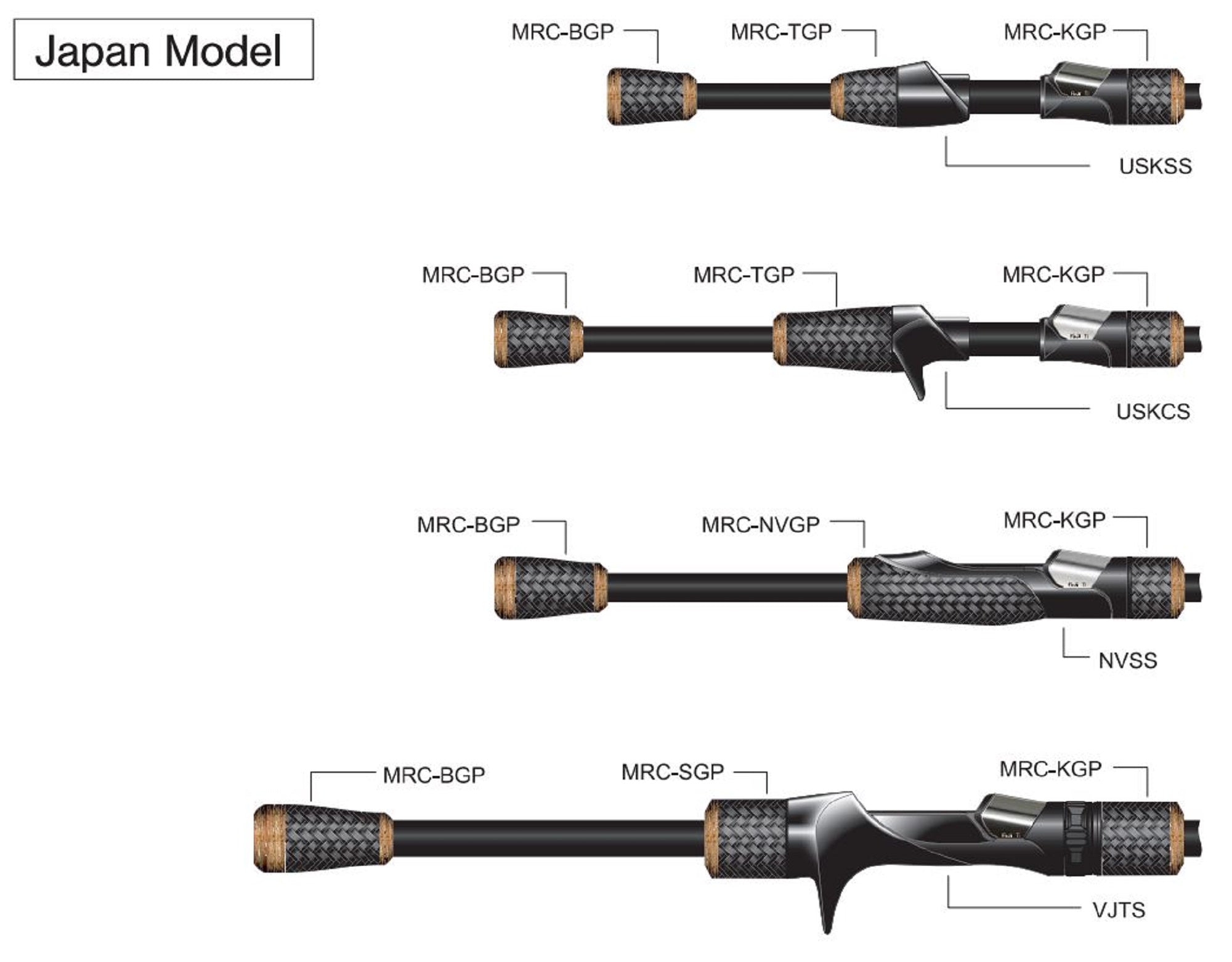 Fuji MRC-TGP Size 25-45 Rubber Cork Neo Carbon Rear Grip x 1 (3154)