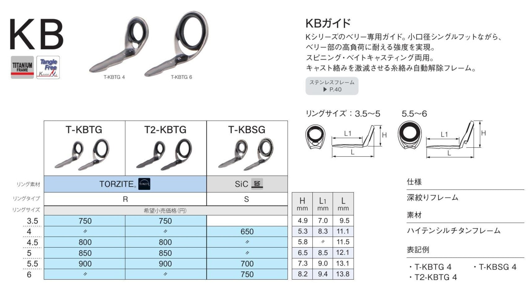 Fuji T-KBSG Size 6 Rod Guide Titanium Frame SIC x 1 (0846)
