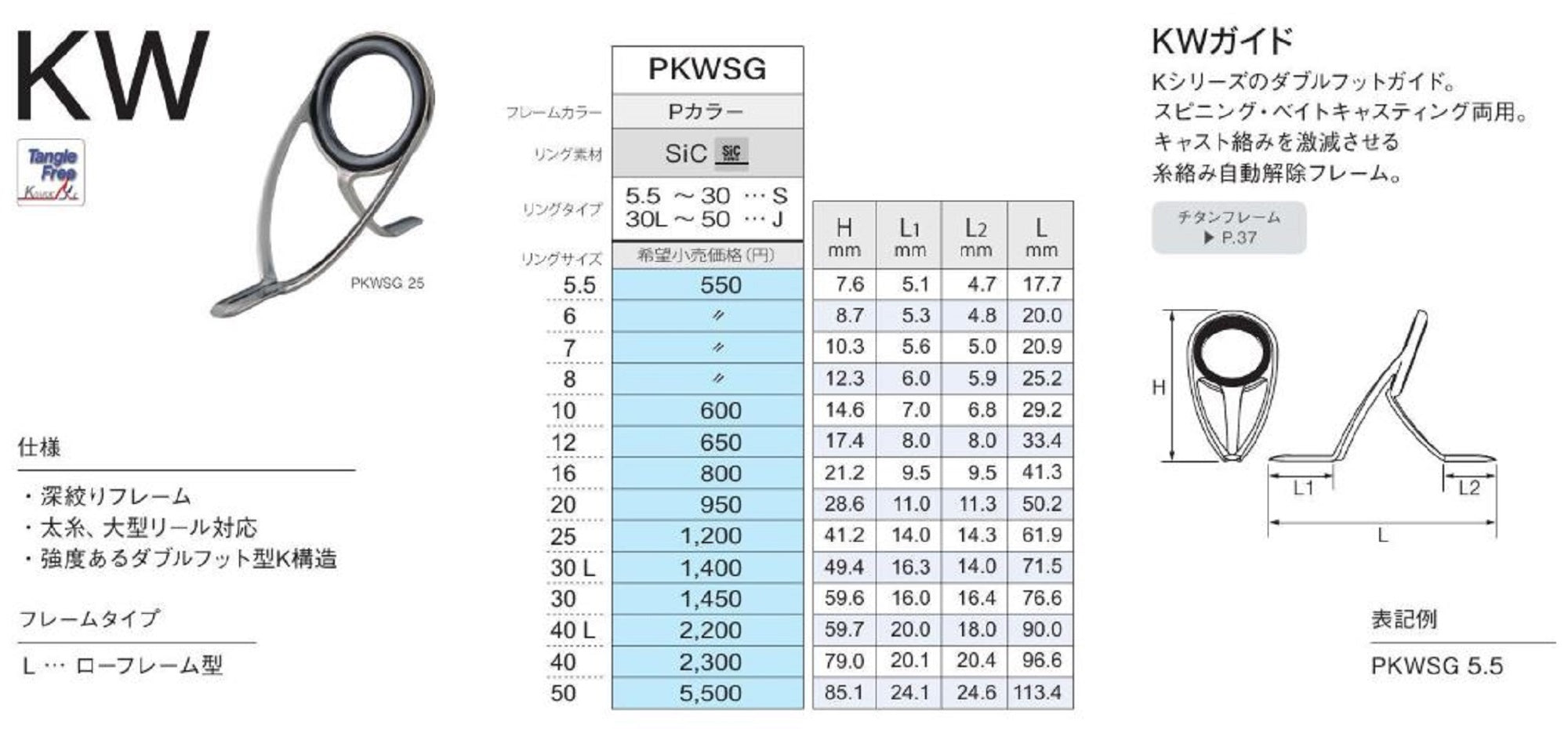 Fuji PKWSG Size 10 Rod Guide Stainless Frame SIC x 1 (5681)