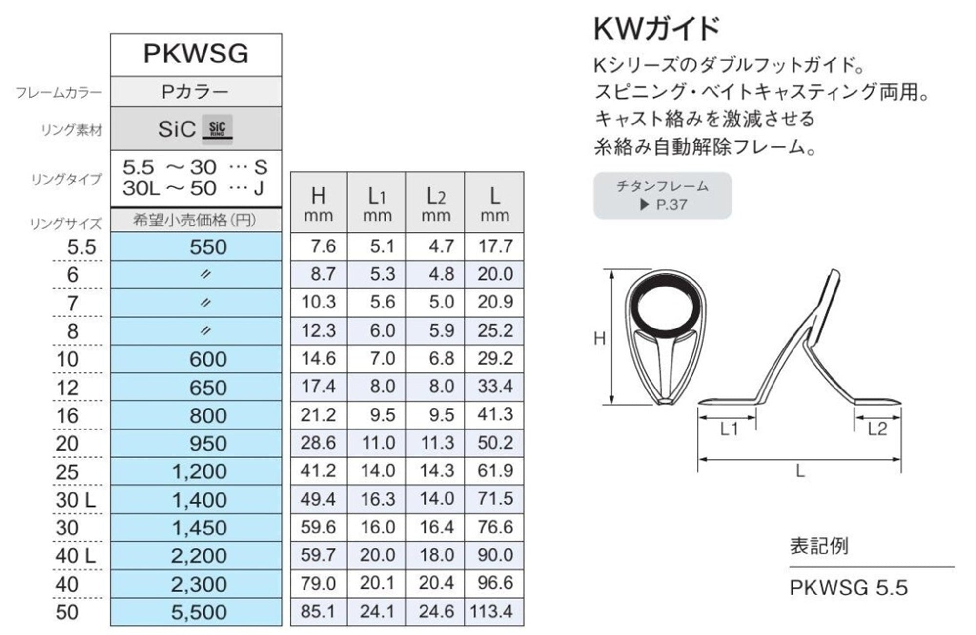 Fuji PKWSG Size 20 Rod Guide Stainless Frame SIC x 1 (5711)