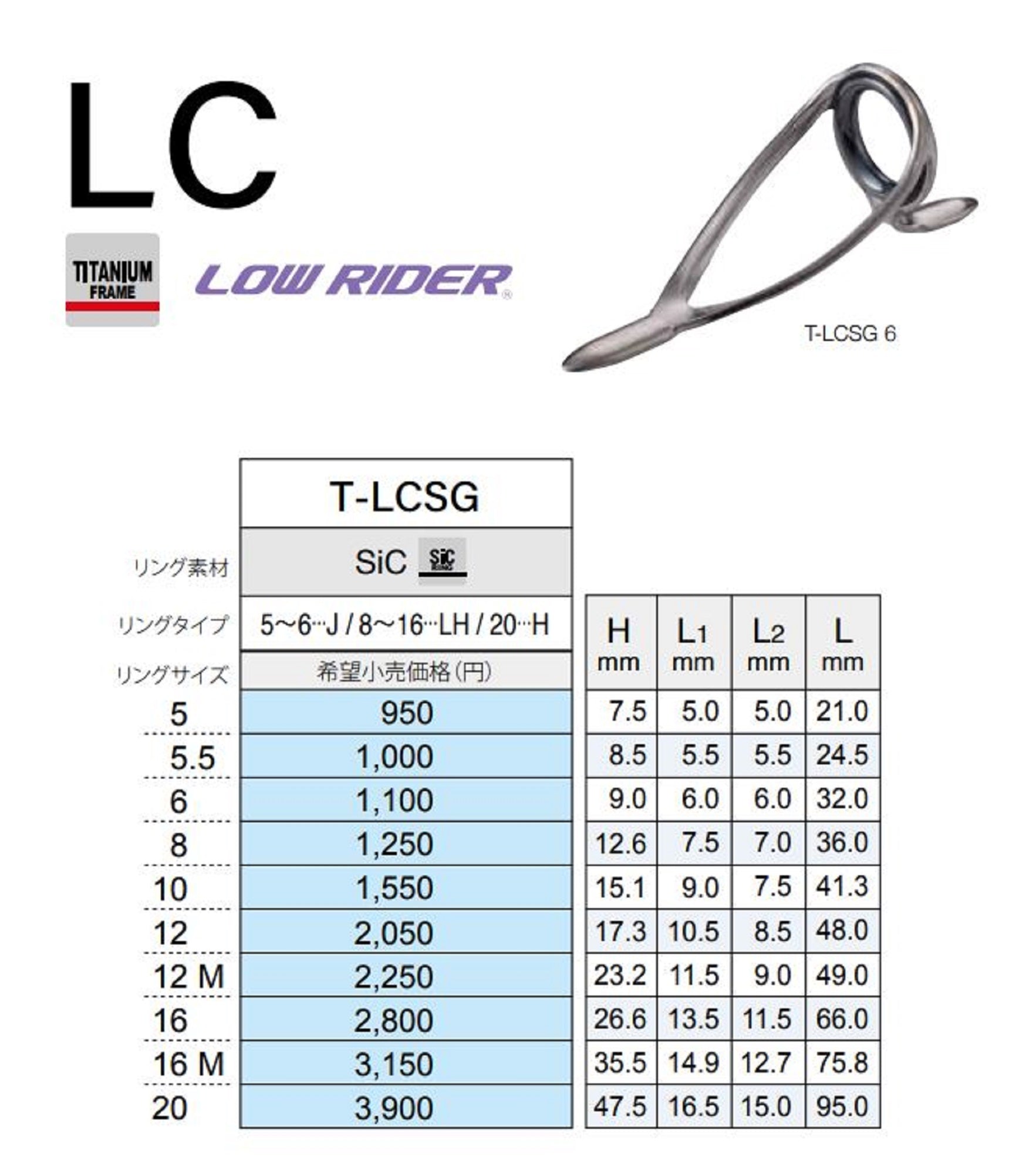 Fuji T-LCSG Size 10 Rod Guide Titanium Frame SIC x 1 (8465)