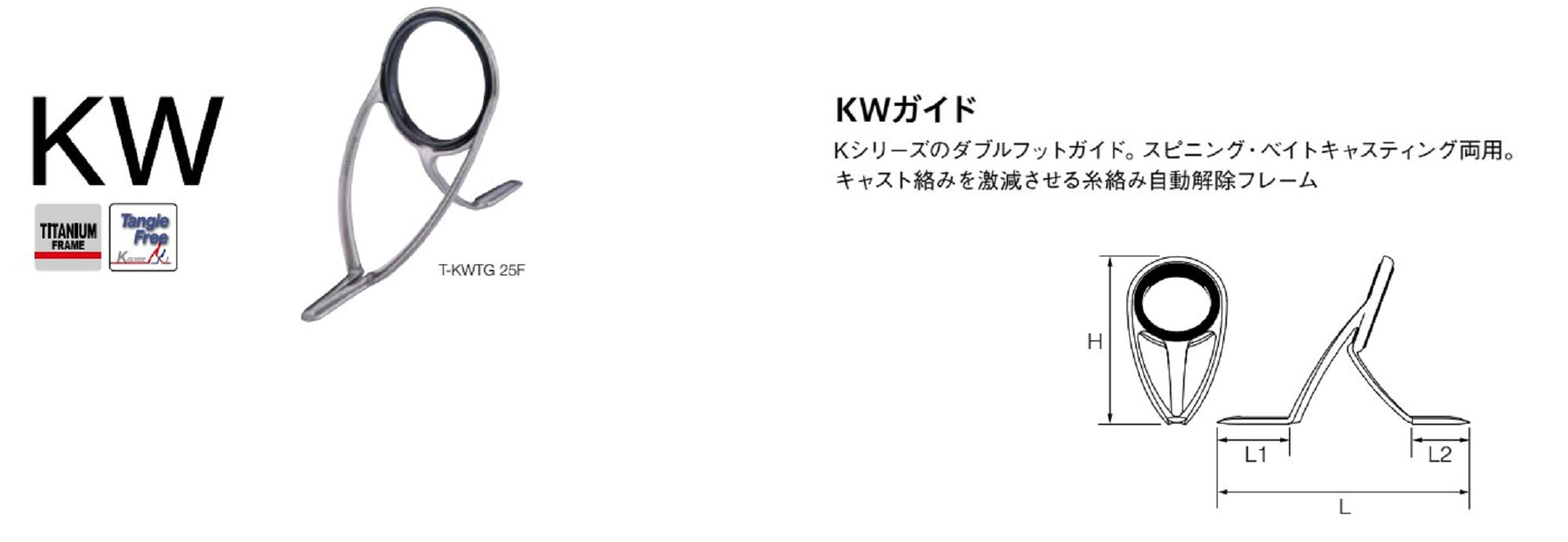 Fuji T-KWSG Size 25 Rod Guide Titanium Frame SIC x 1 (6711)