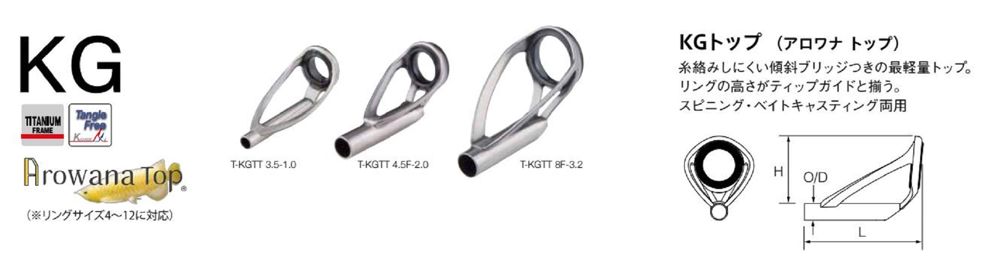 Fuji T-KGTT Size 3.5-1.0 Rod Top Guide Torzite Titanium Frame x 1 pc (3169)