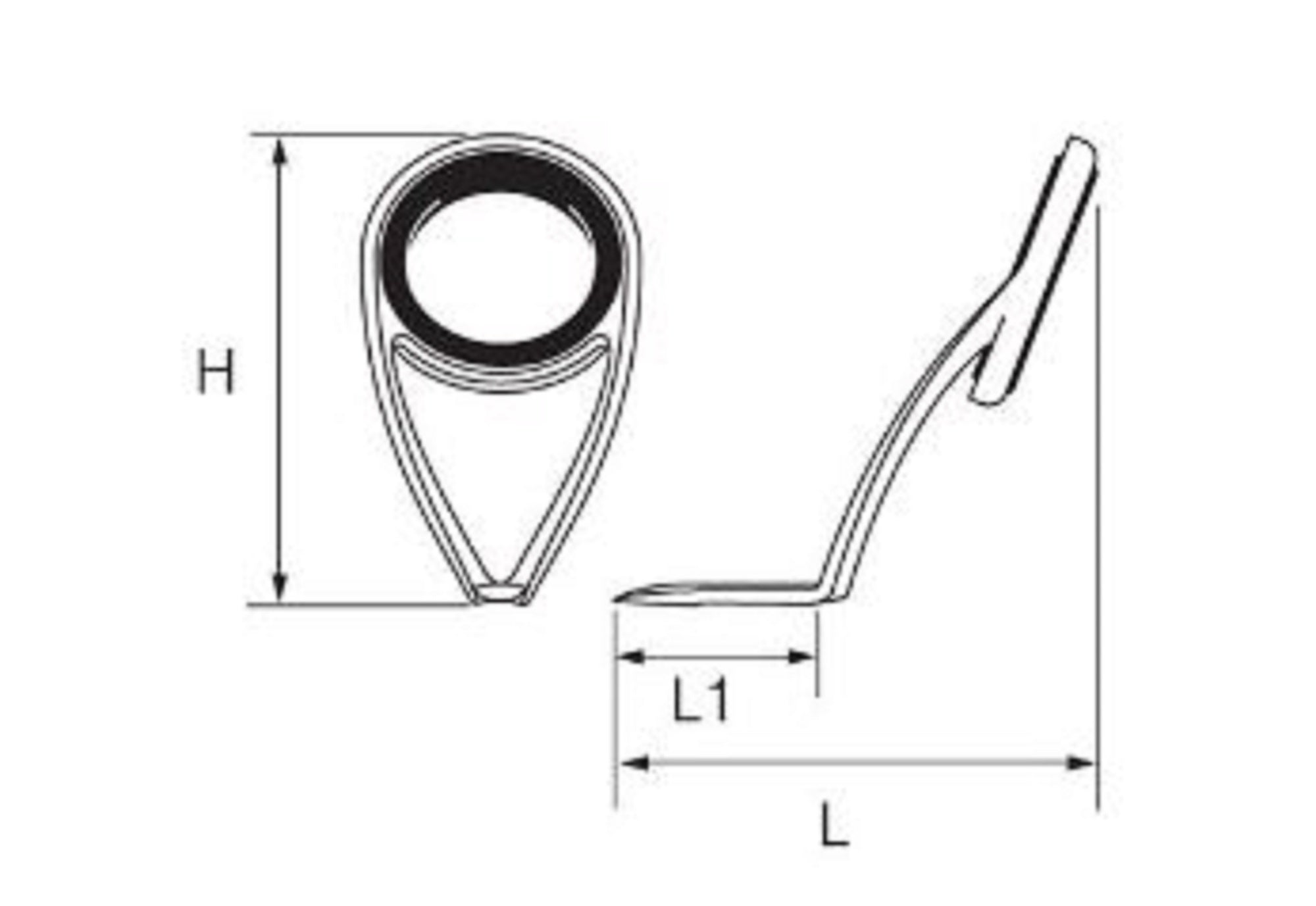 Fuji T-KLTG Size 25 Rod Guide Torzite Titanium K Frame x 1 (3268)