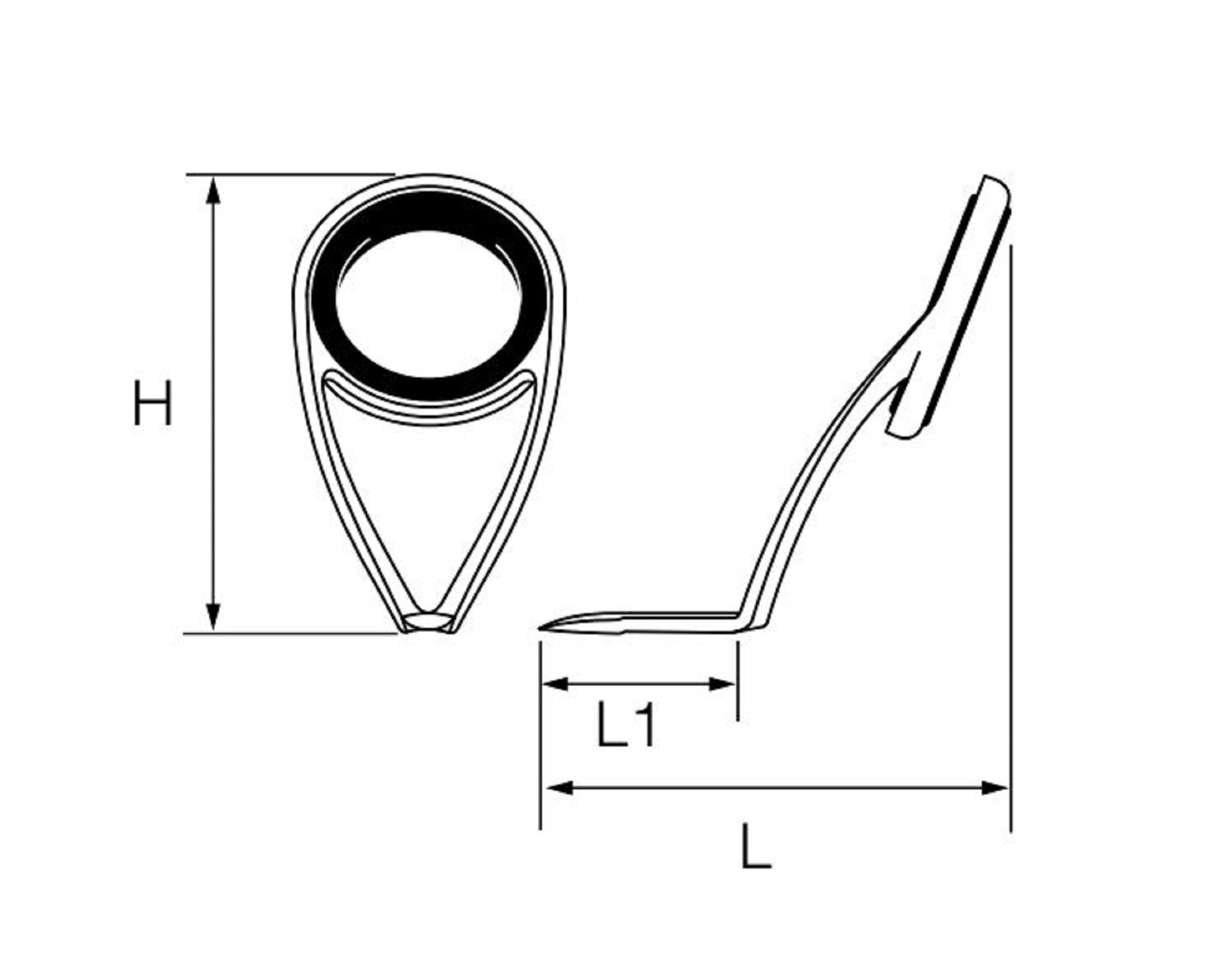 Fuji T-KLTG Size 25H Rod Guide Torzite Titanium K Frame x 1 (3275)