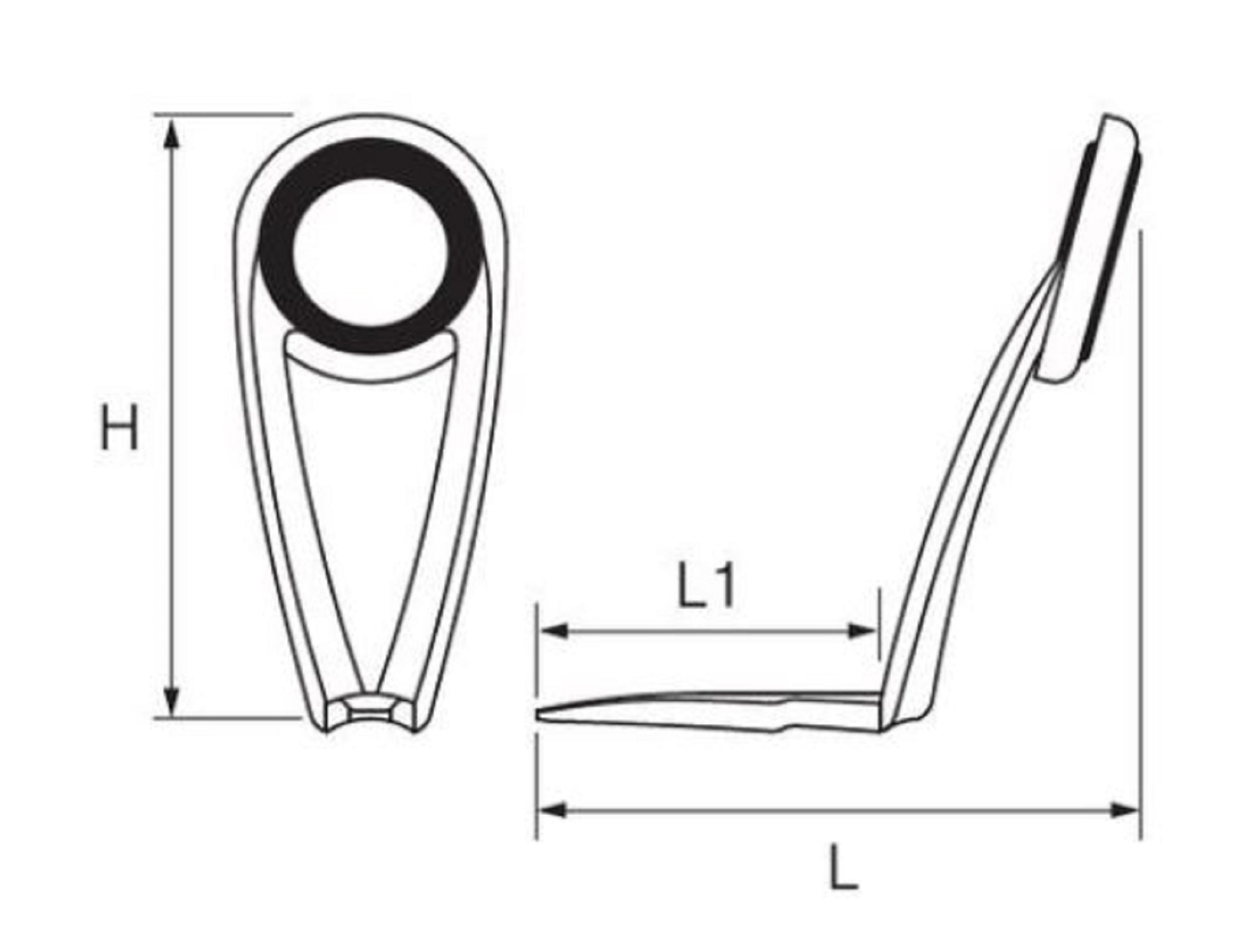 Fuji T-KLTG Size 8H Rod Guide Torzite Titanium K Frame x 1 (3350)
