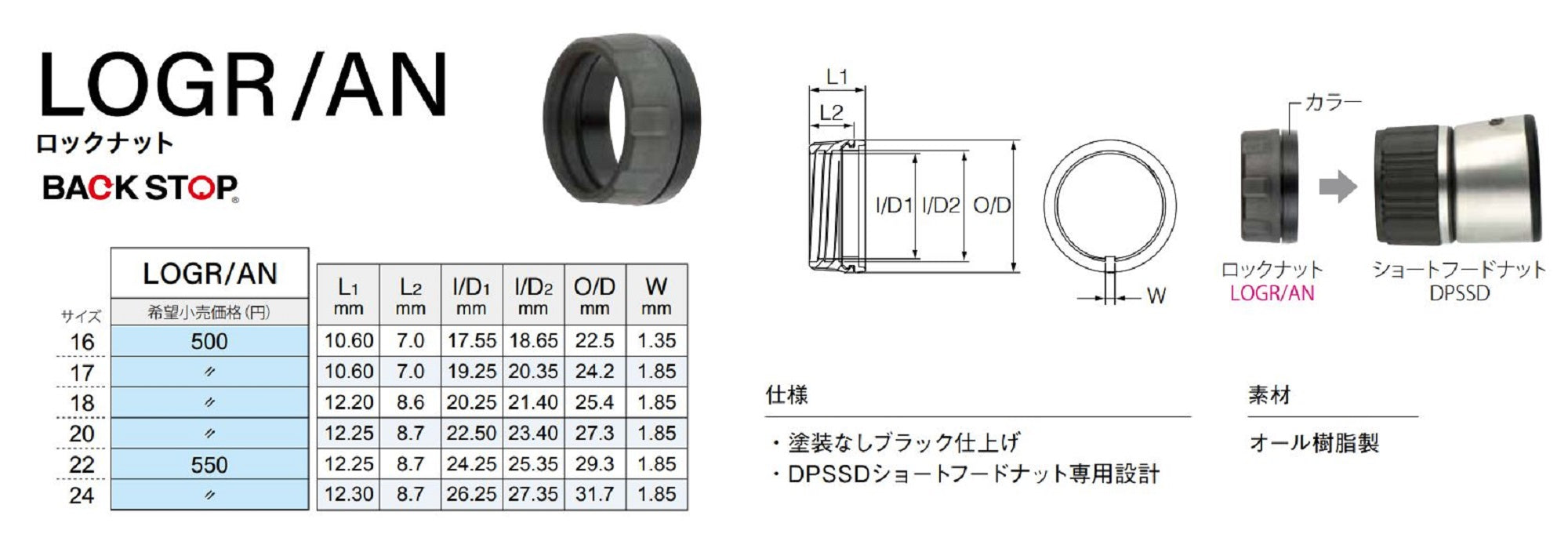 Fuji LOGR/AN Size 17/AN Reel Seat Back Stop Lock Nut x 1 (5453)
