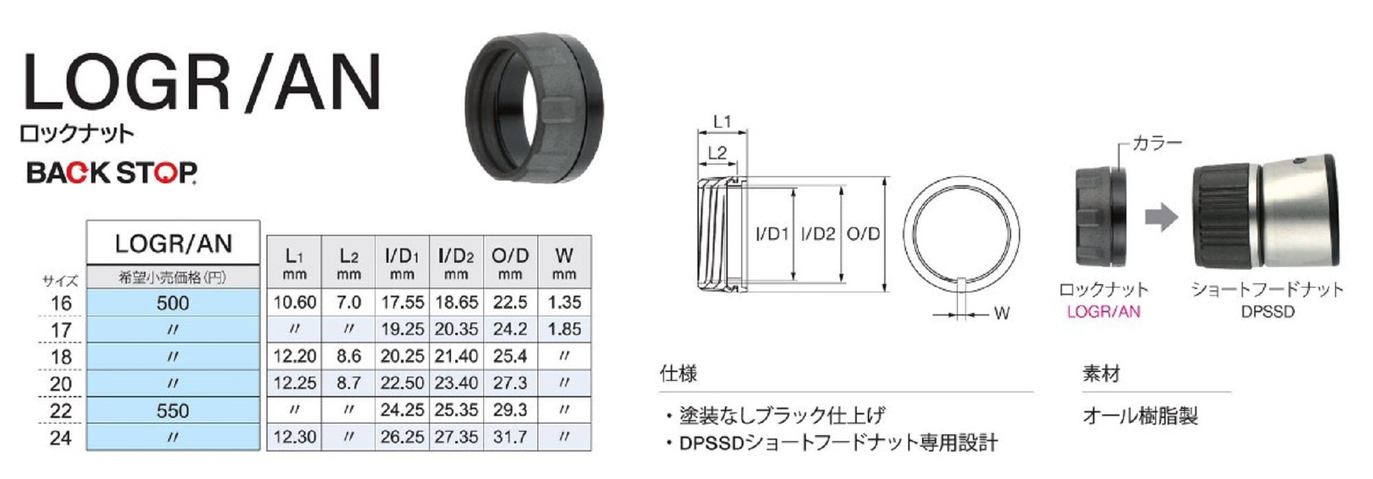 Fuji LOGR/AN Size 22/SN Reel Seat Back Stop Lock Nut x 1 (5484)