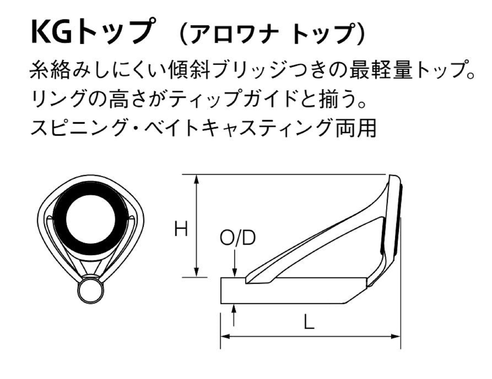 Fuji T2-KGTT Size 7F-2.4 Rod Top Guide Torzite Ti Frame x 1 (9949)
