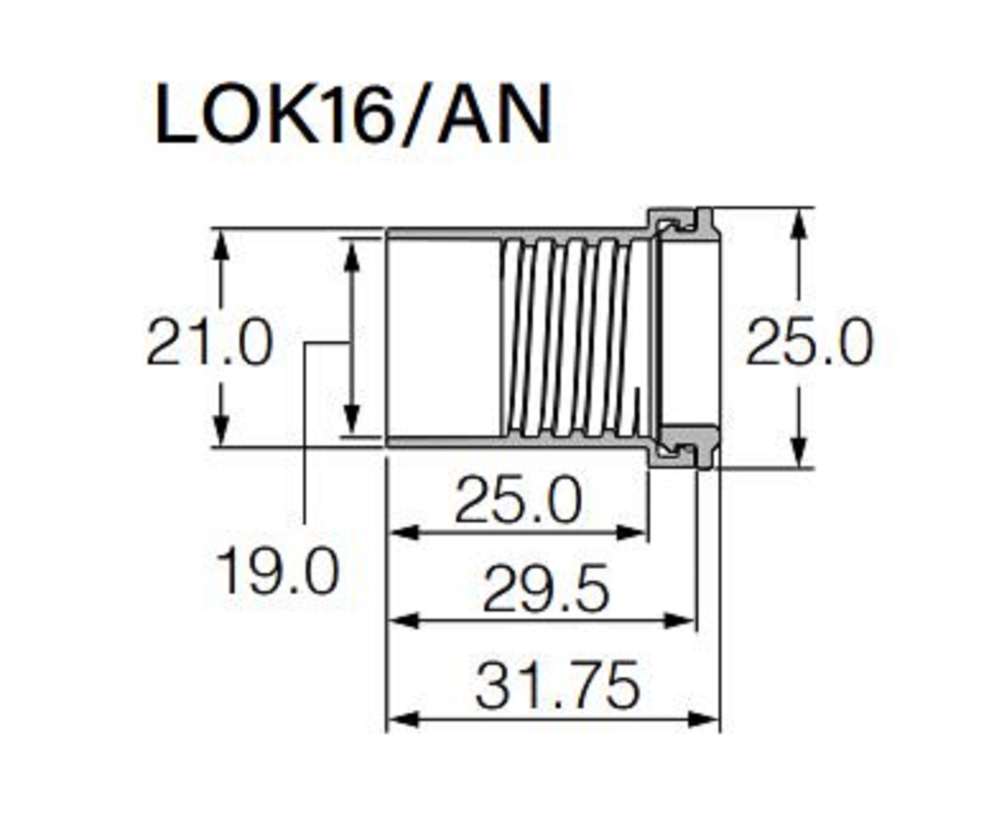 Fuji LOK/AN Size 16/AN Reel Seat Back Stop Lock Nut x 1 (1416)
