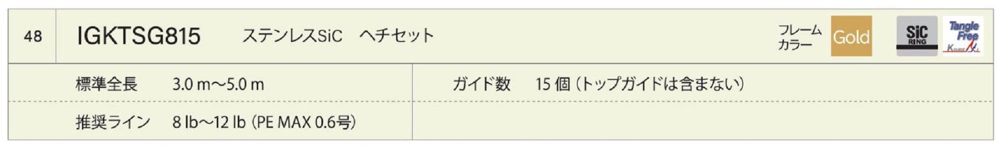 Fuji IGKT Size SG815 Rod Guide Stainless Frame SIC Set (1836)