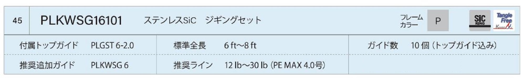 Fuji PLKW Size SG16101 Rod Guide Stainless Frame SIC Set (4318)