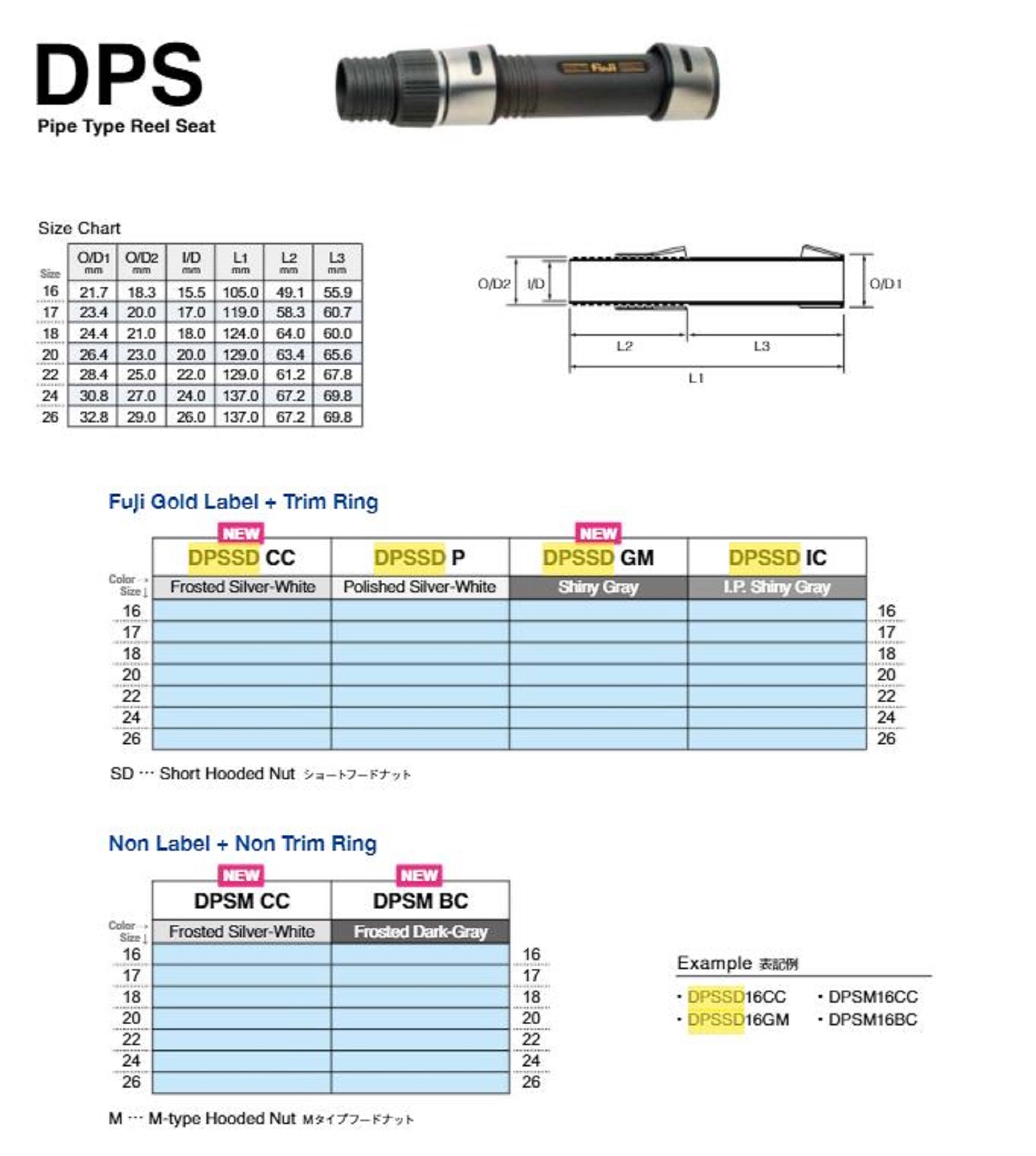 Fuji DPSSD Size 26CC Reel Seat For Spinning x 1 (6053)