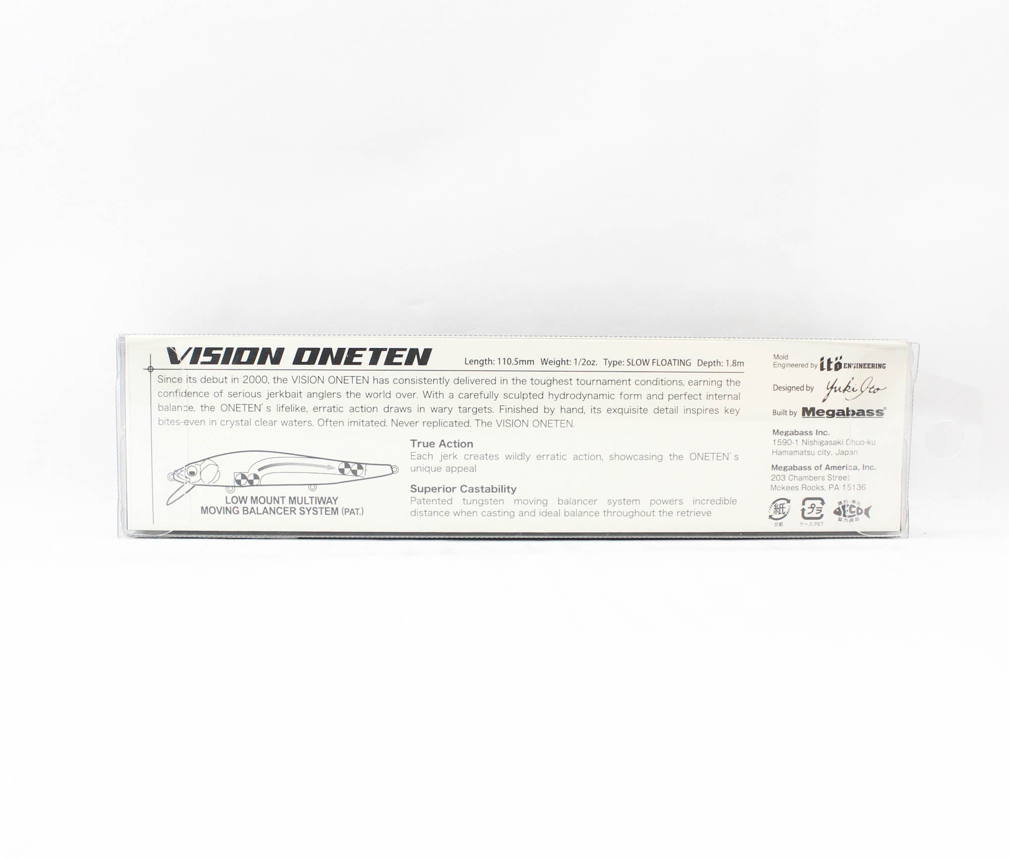 Megabass Vision 110 Oneten Regular Slow Floating Lure Wagin Hasu (9401)