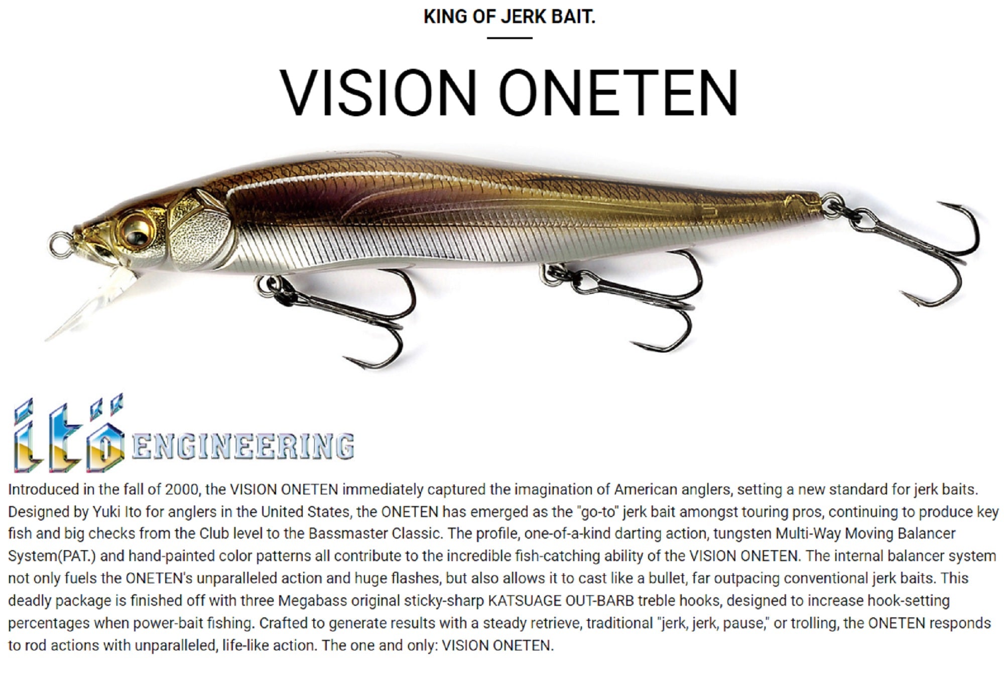 Megabass Vision 110 Oneten Regular Slow Floating Lure Spawn Killer (4519)