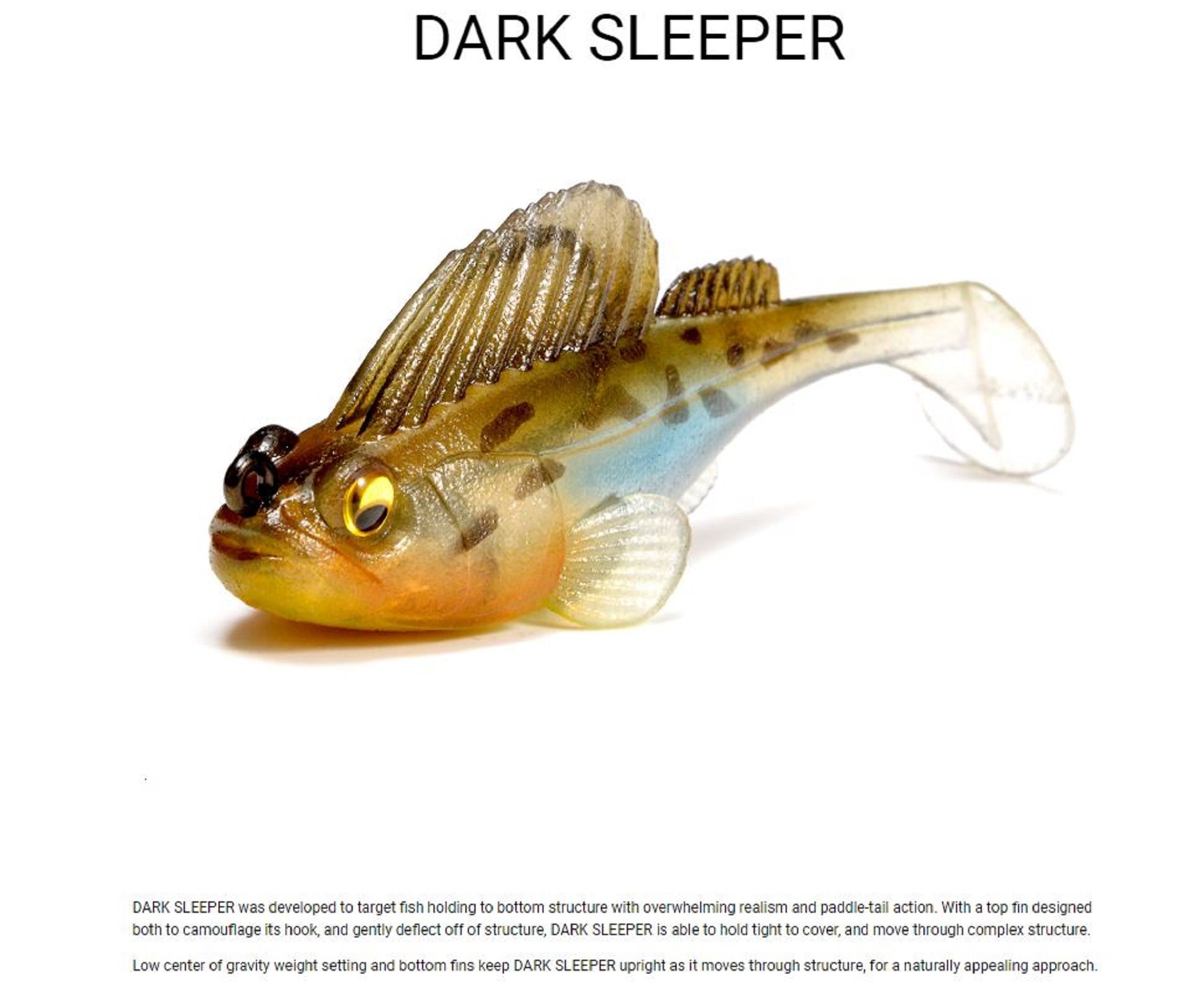 Megabass Soft Lure Dark Sleeper 3 Inch 1/2 oz Haze (7206)