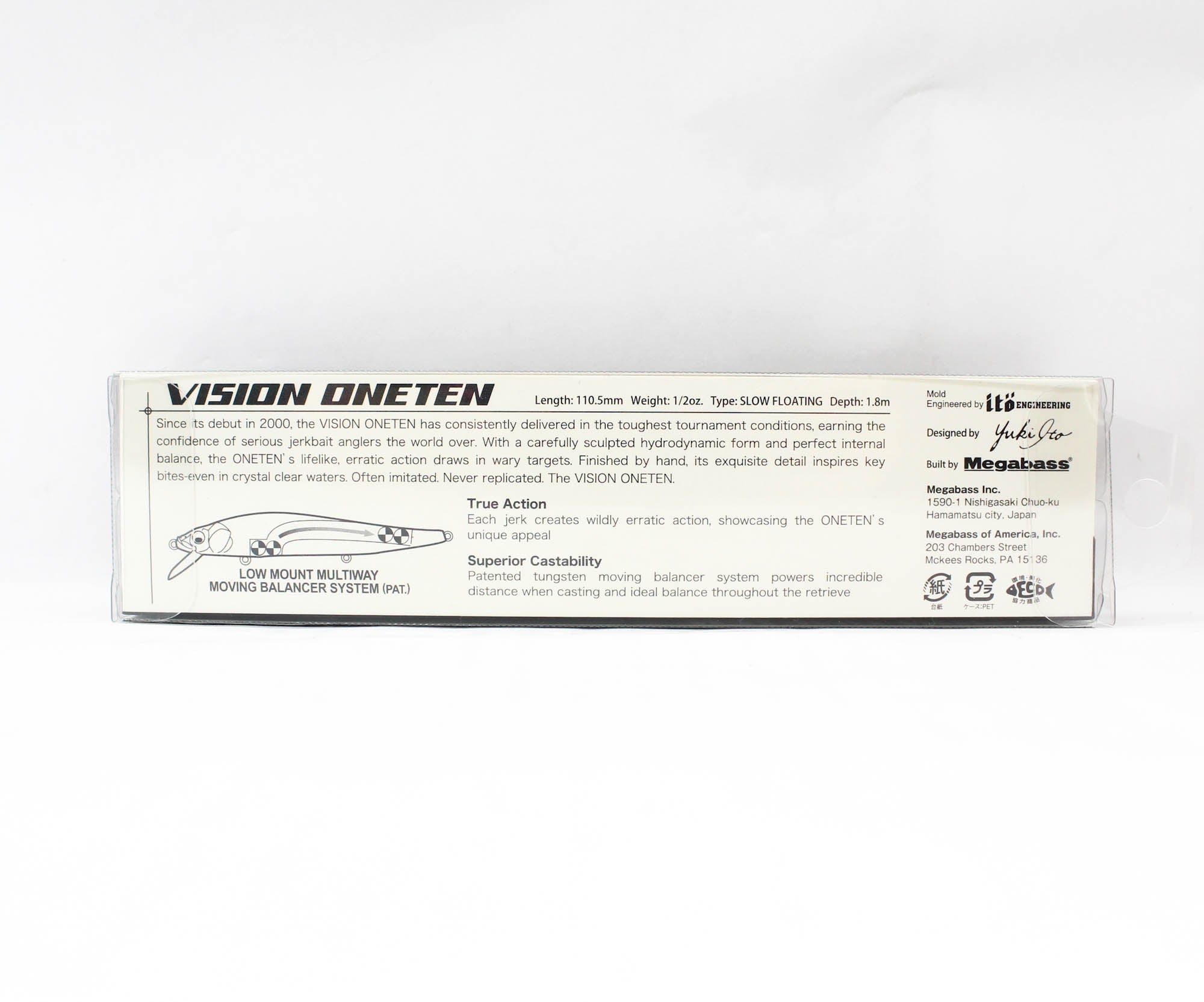 Megabass Vision 110 Oneten Regular Slow Floating Lure Secret Shadow (3337)