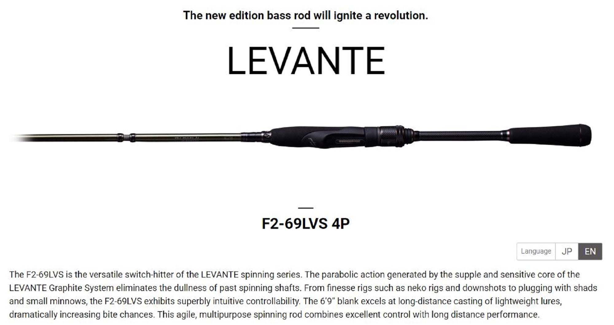 Megabass Rod Spinning Levante F2-69LVS 4 Piece (8995)