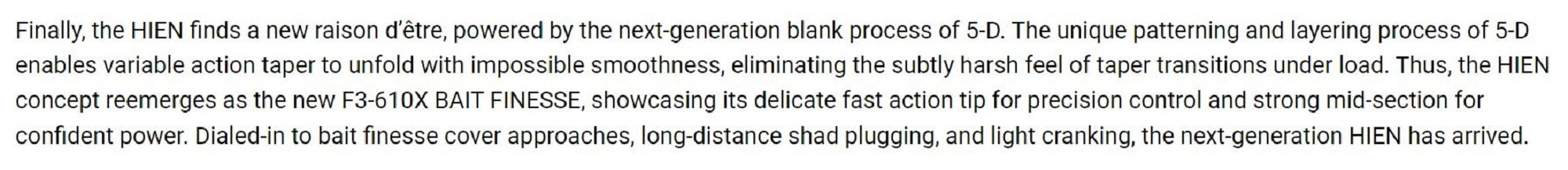 Megabass Rod Baitcast F3-610X Hien Bait Finesse (2885)