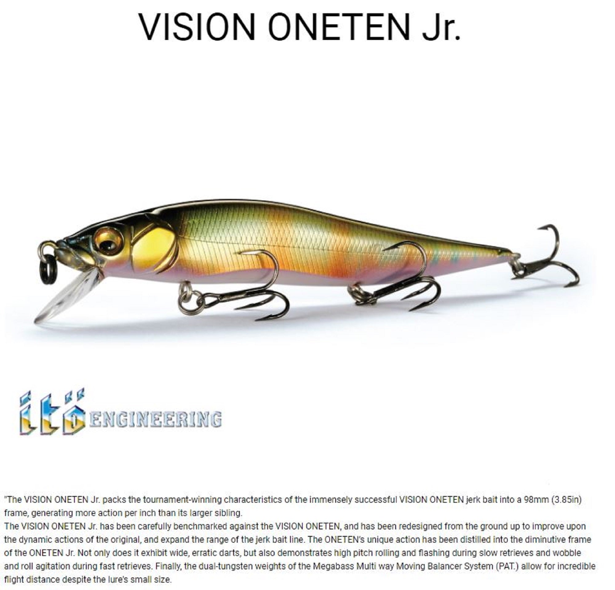 Megabass Vision 110 Oneten JR Suspend Lure Ghost Wakasagi (8497)