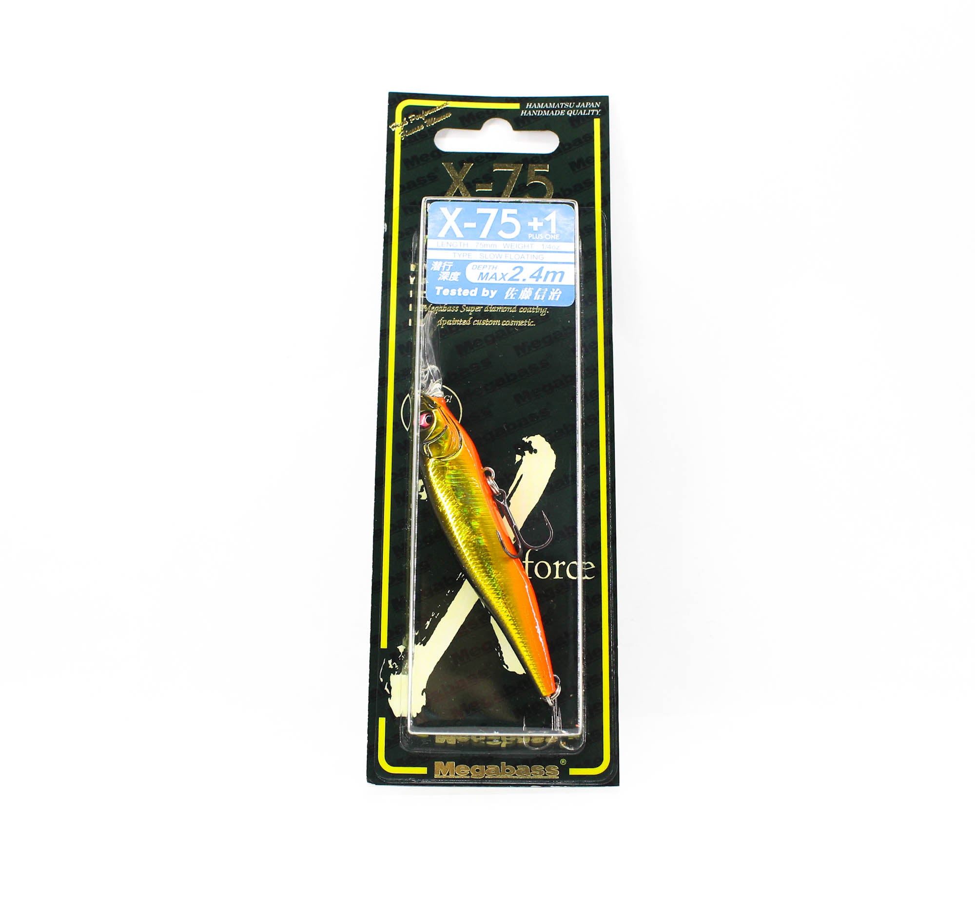 Megabass X-Nanahan +1 75mm 1/4 oz Floating Lure GG Megabass Kinkuro (1418)