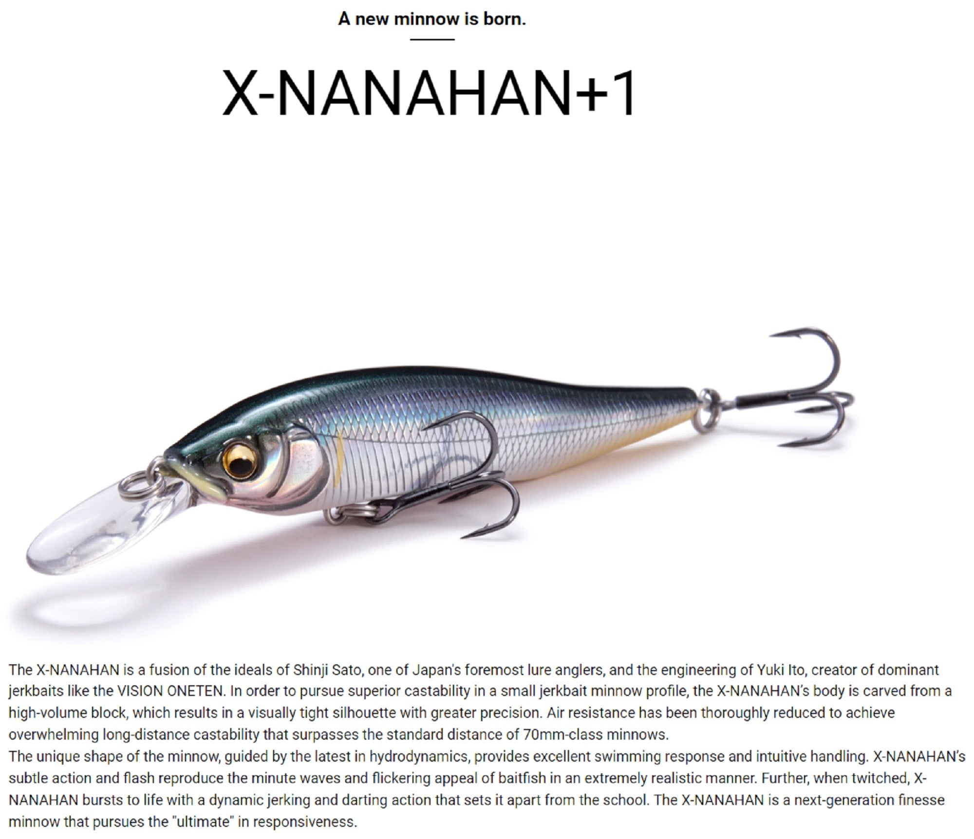 Megabass X-Nanahan +1 75mm 1/4 oz Floating Lure GG Megabass Kinkuro (1418)