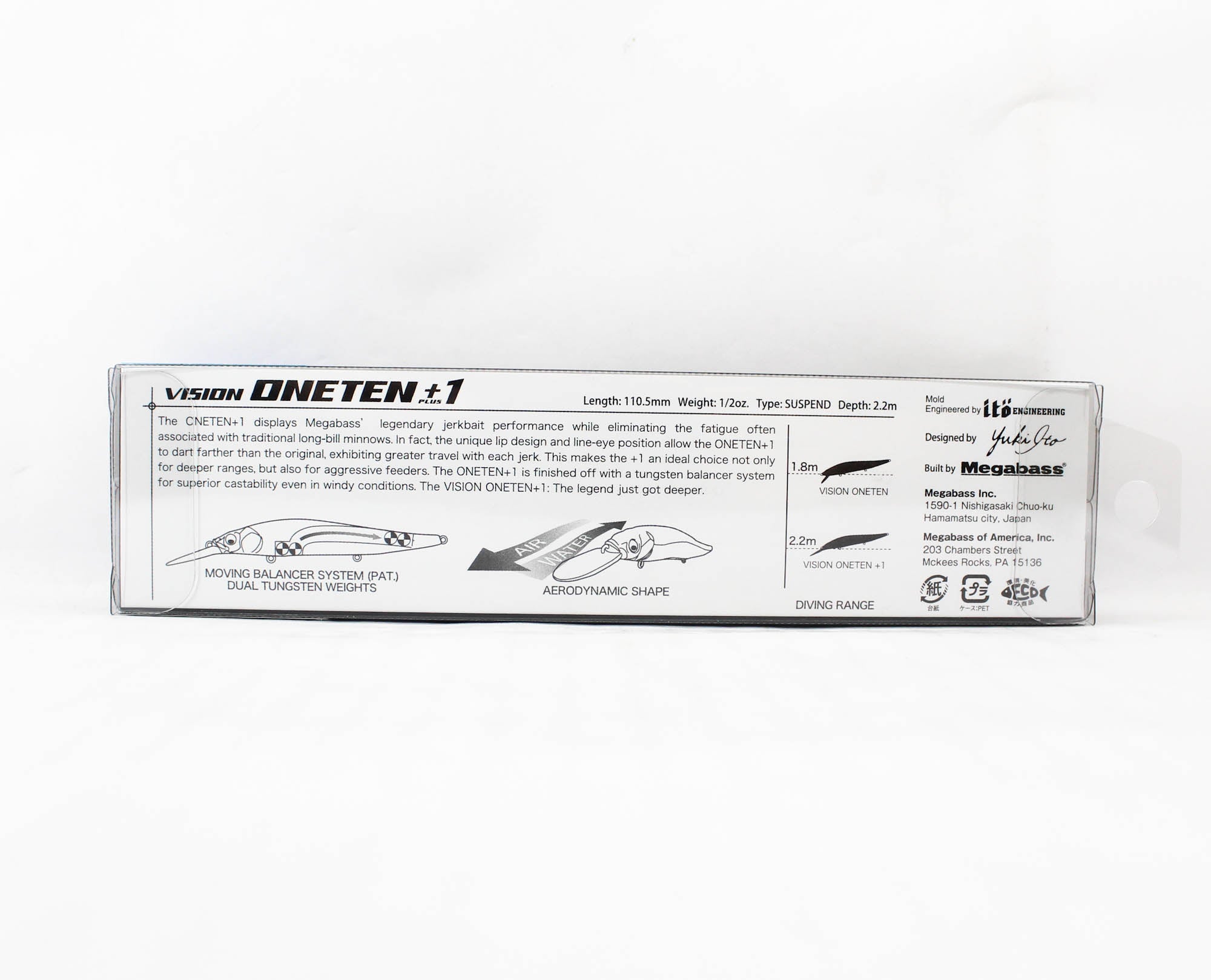 Megabass Vision 110 Oneten 1 Feet Suspend Lure FA Ghost Kawamustu (0579)