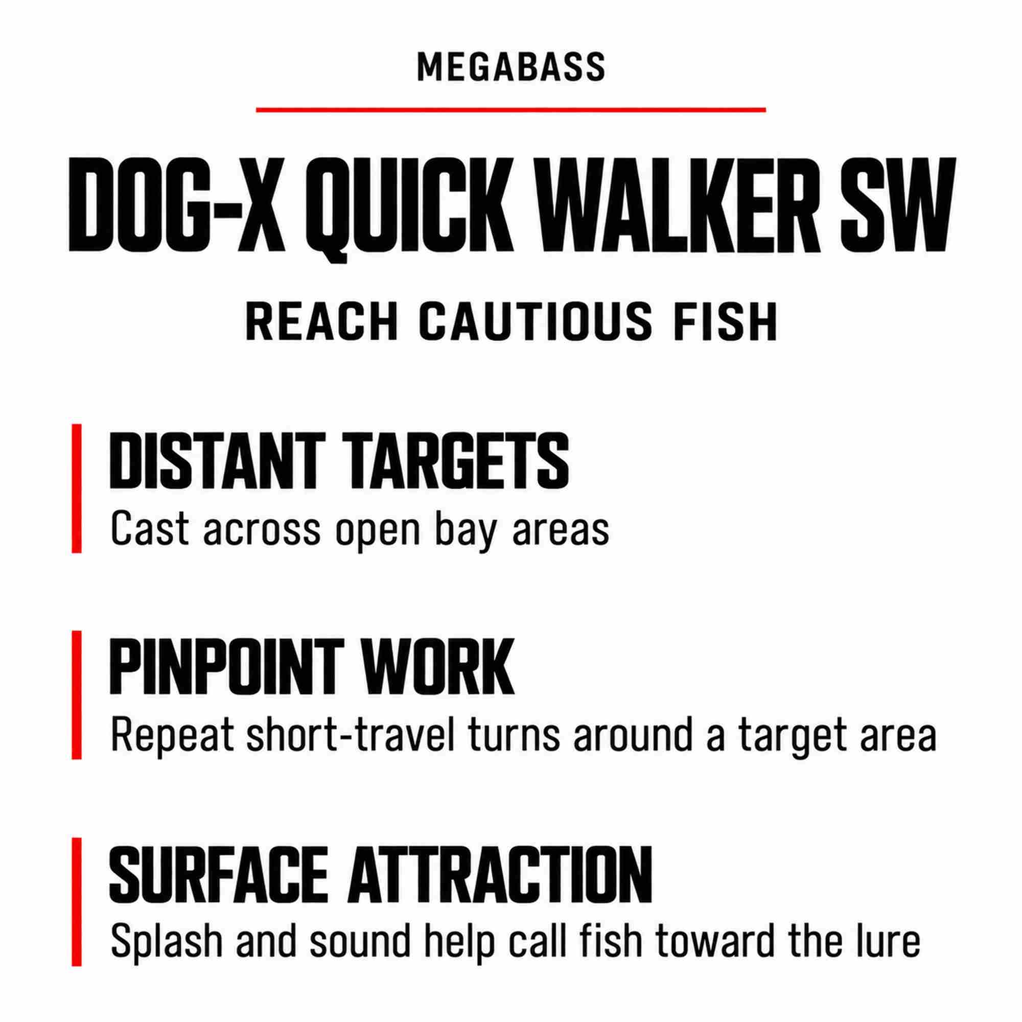 Megabass Dog X Quick Walker SW 87mm 12 grams Floating Lure CrazyPink (2290)