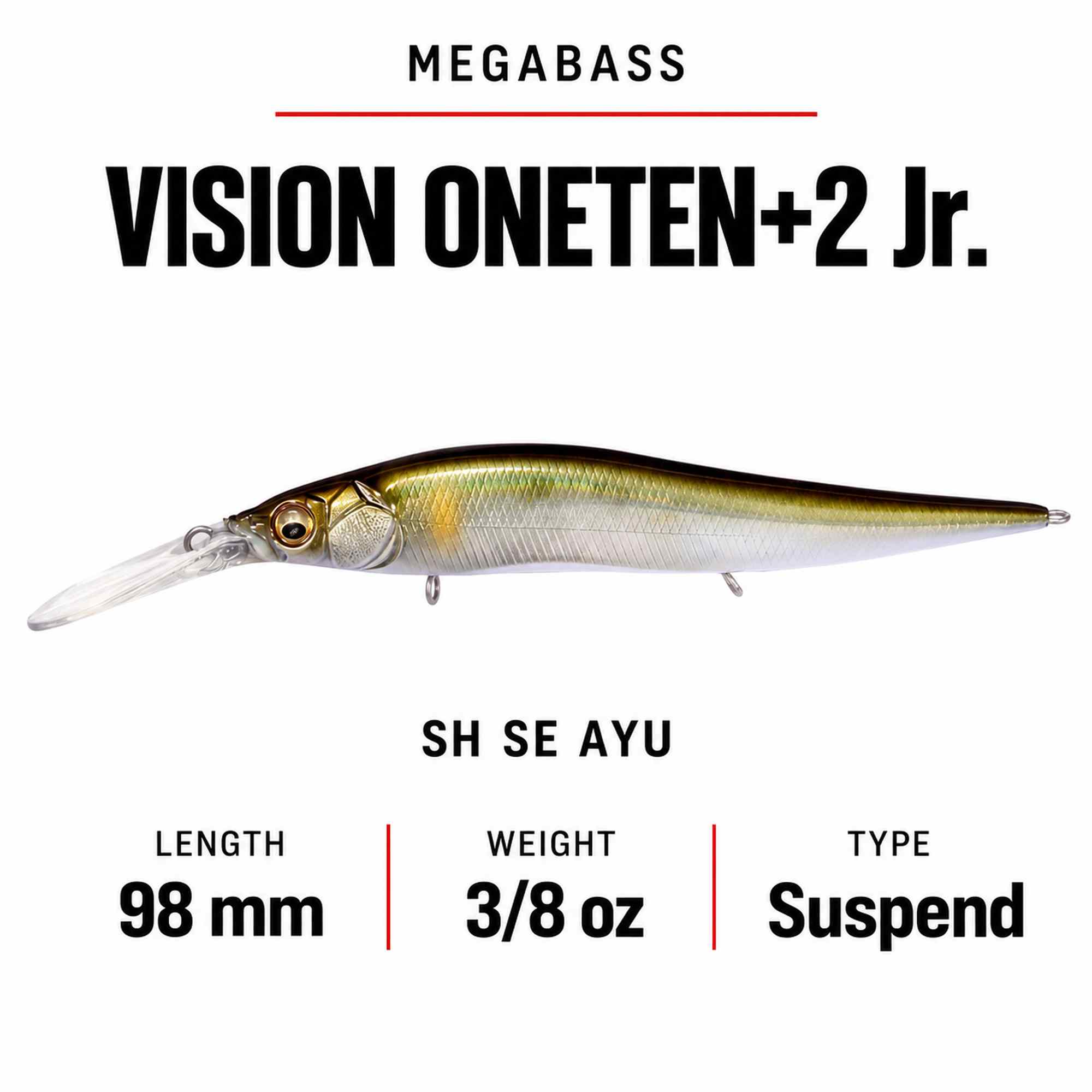 Megabass Vision 110 +2 JR Suspend Lure SH Se Ayu (7637)