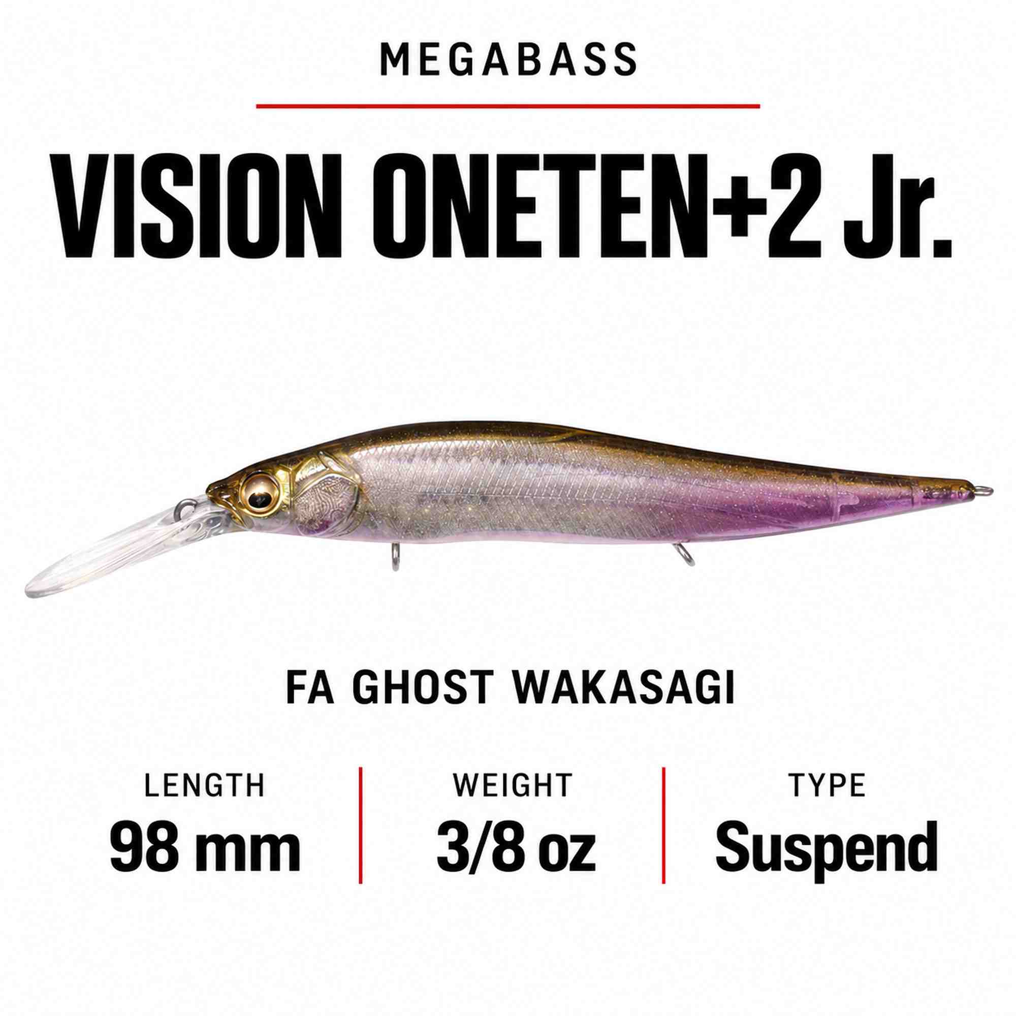 Megabass Vision 110 +2 JR Suspend Lure FA Ghost Wakasagi (7644)