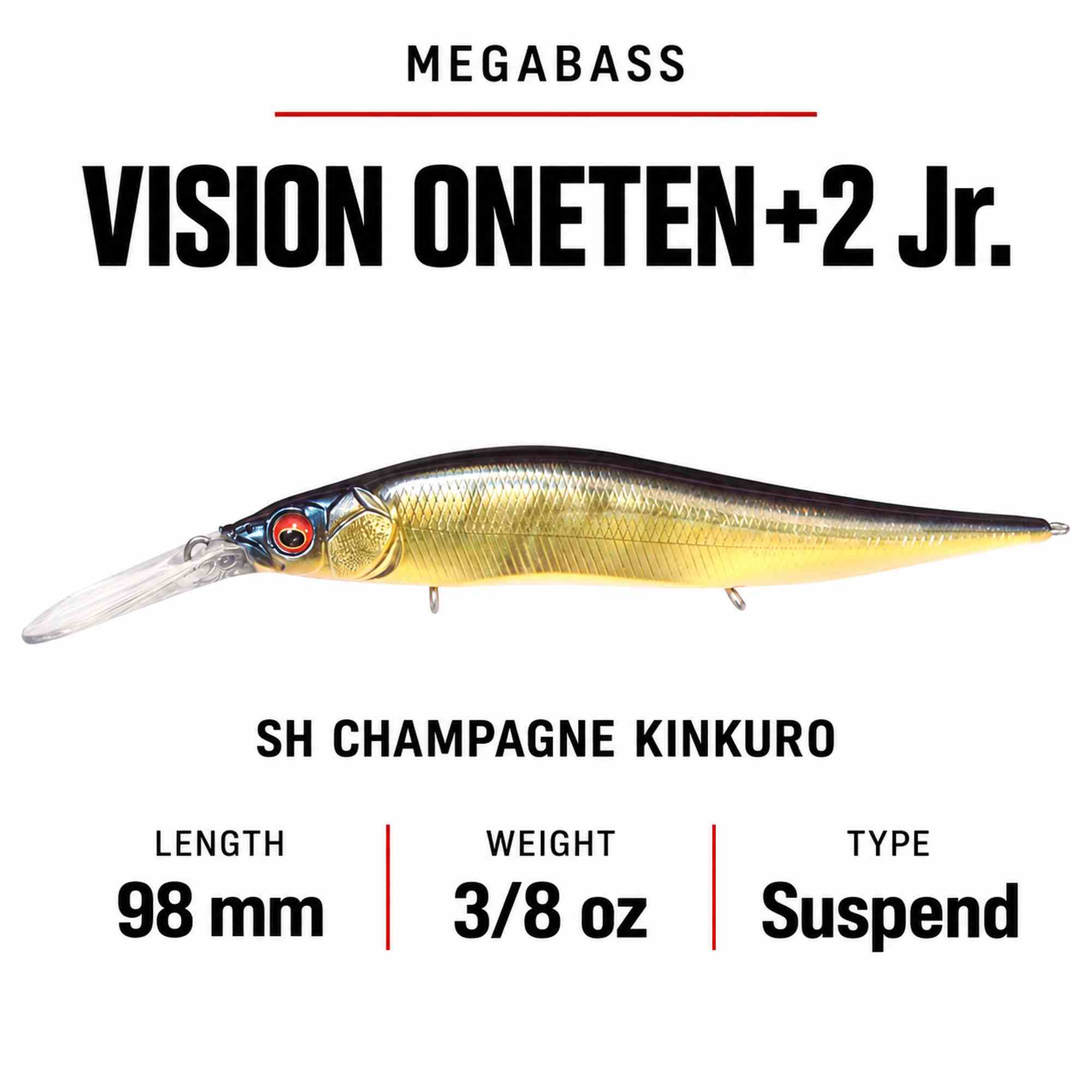 Megabass Vision 110 +2 JR Suspend Lure SH Champagne Kinkuro (7675)